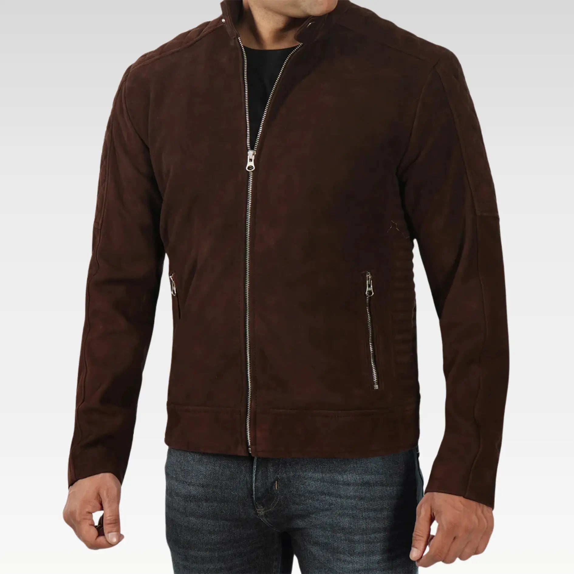 Men's Top Notch Dark Brown Suede Jacket