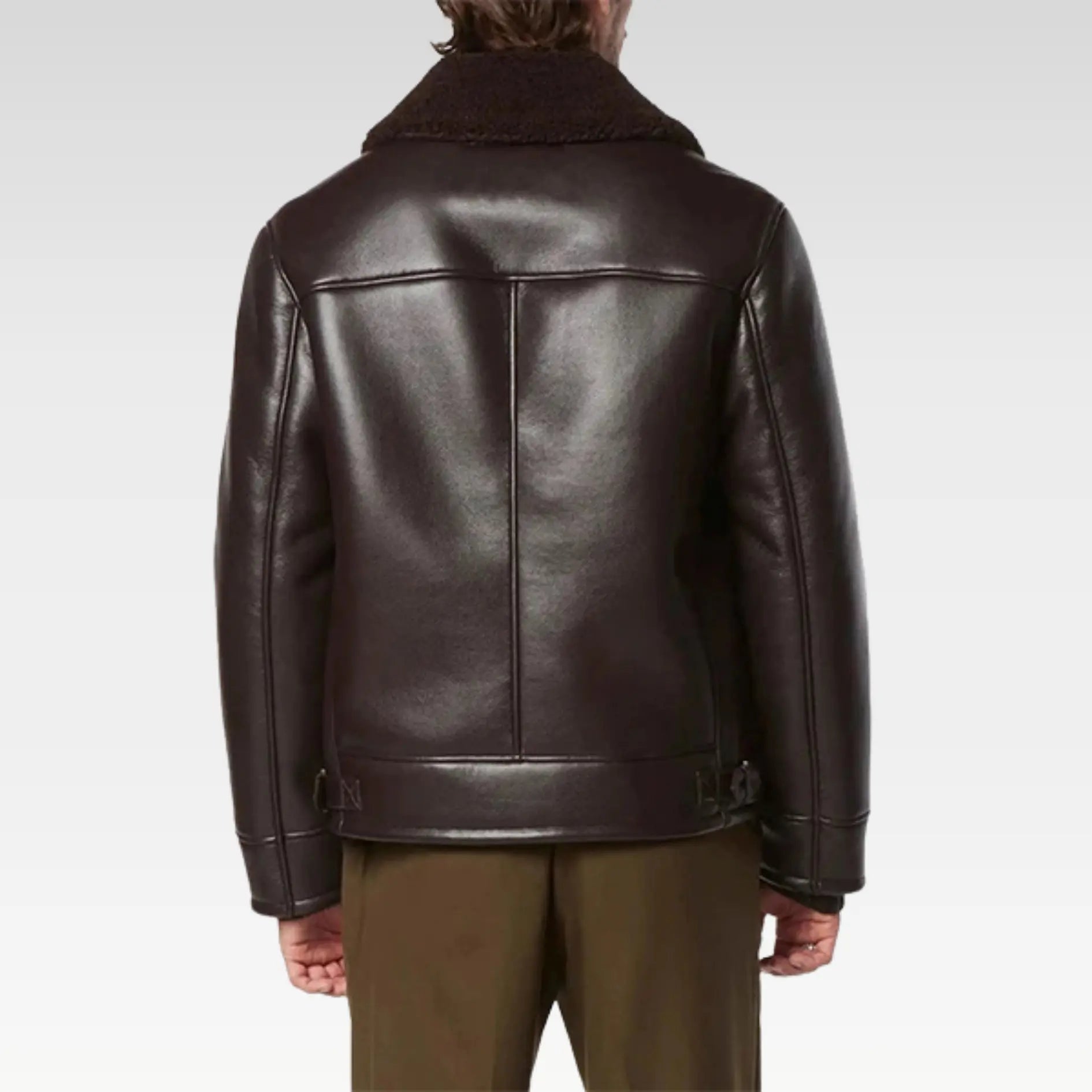 Mens Brown Leather Pilot Jacket