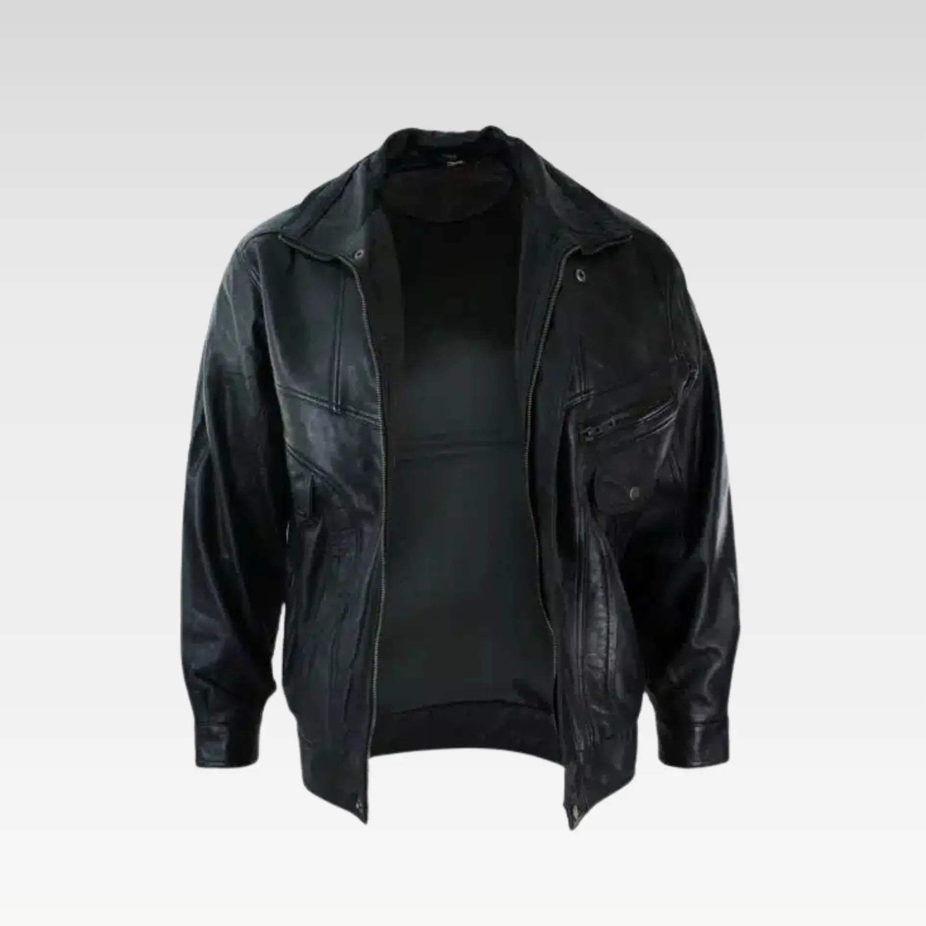 Mens Classic Bomber Black Nubuck