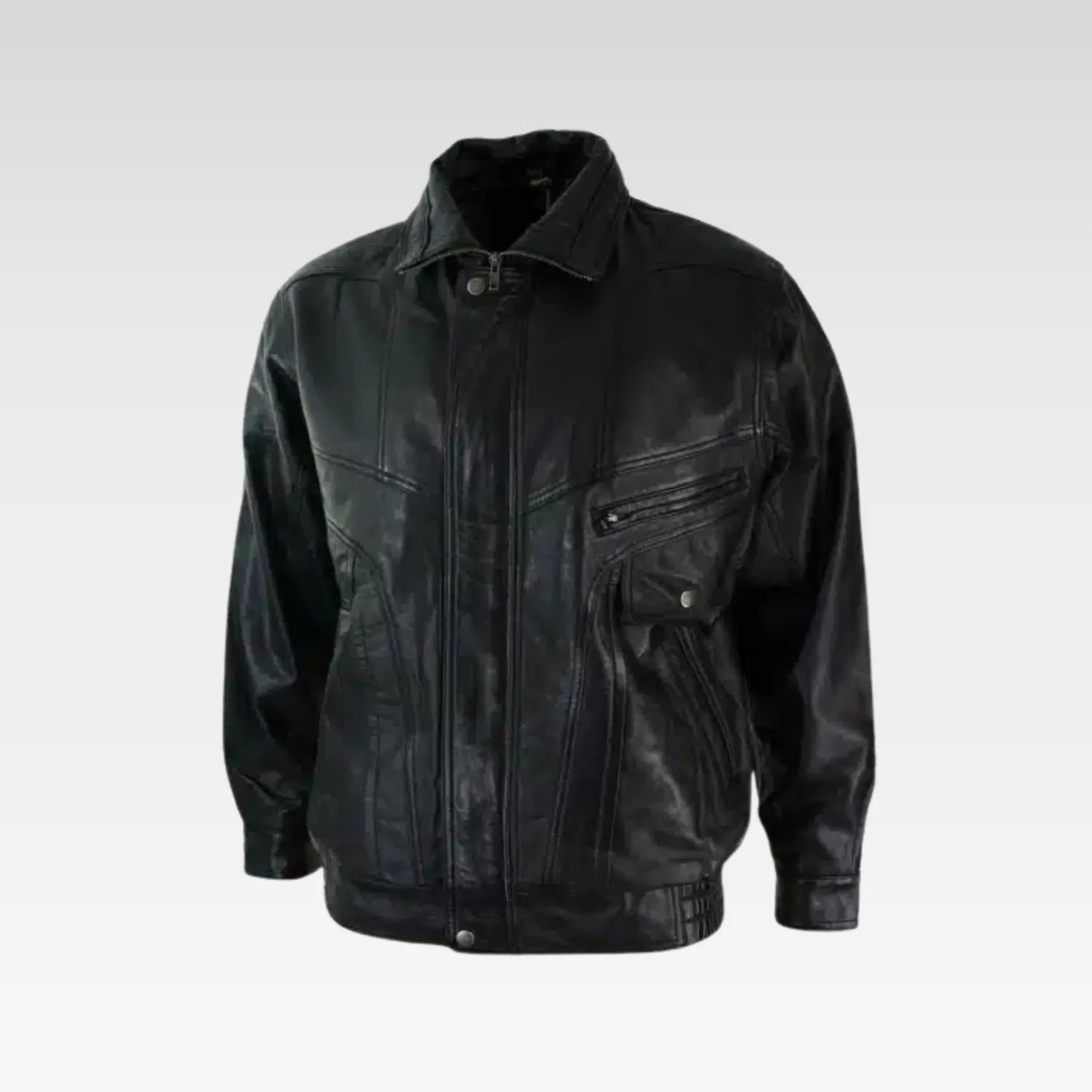 Mens Classic Bomber Black Nubuck