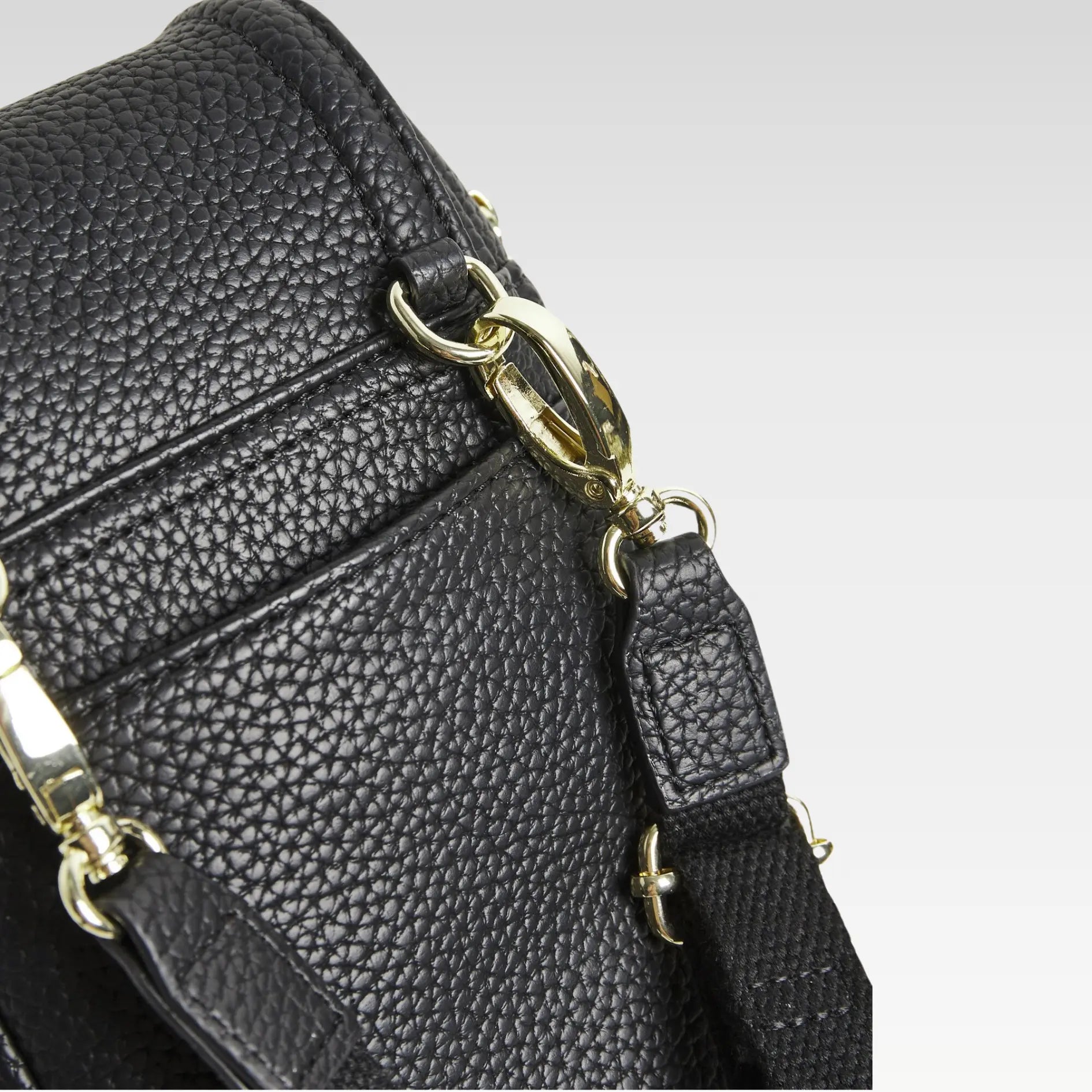 Netty Pop Fold Over Black Phone Crossbody Bag