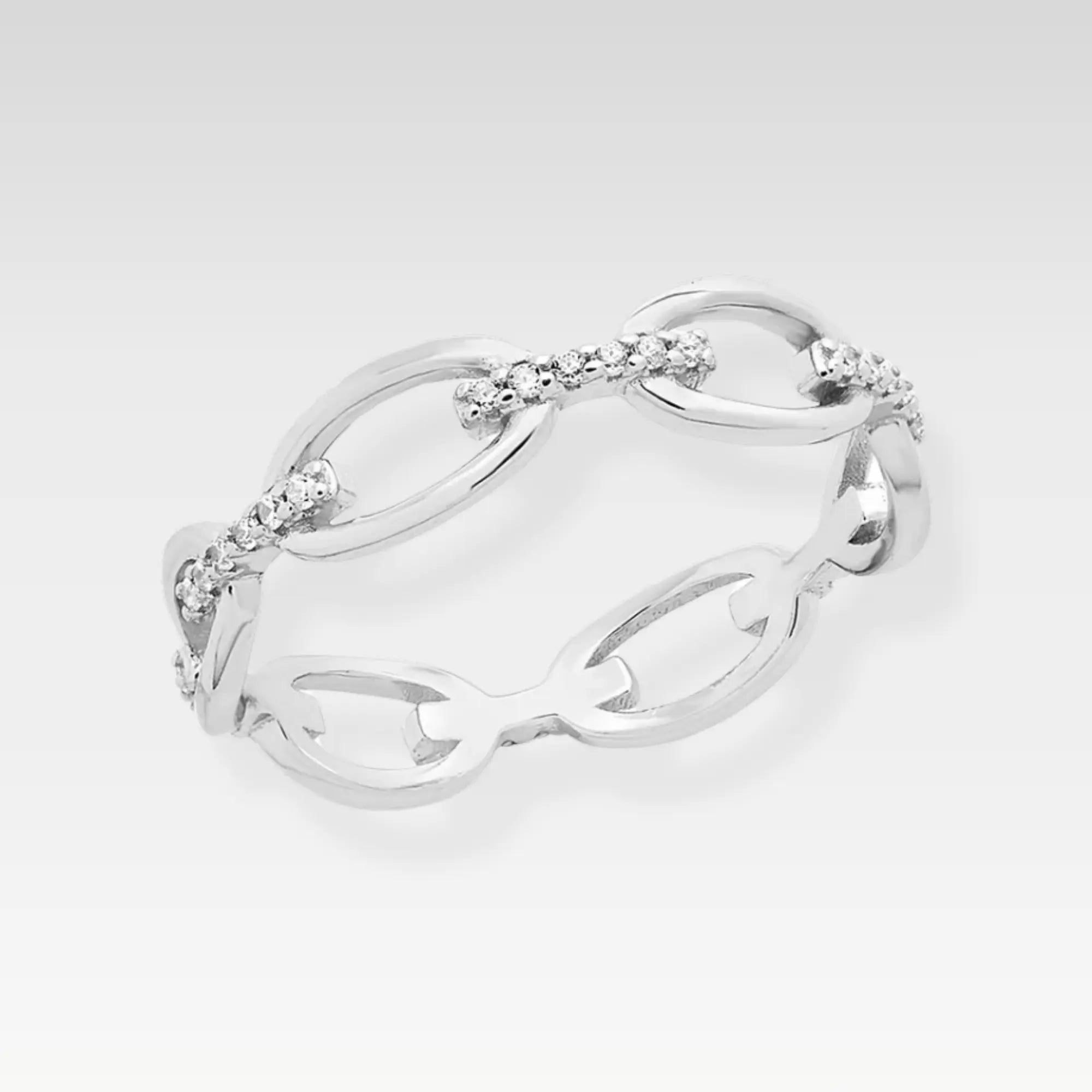 Open Chain Link Sterling Silver Ring