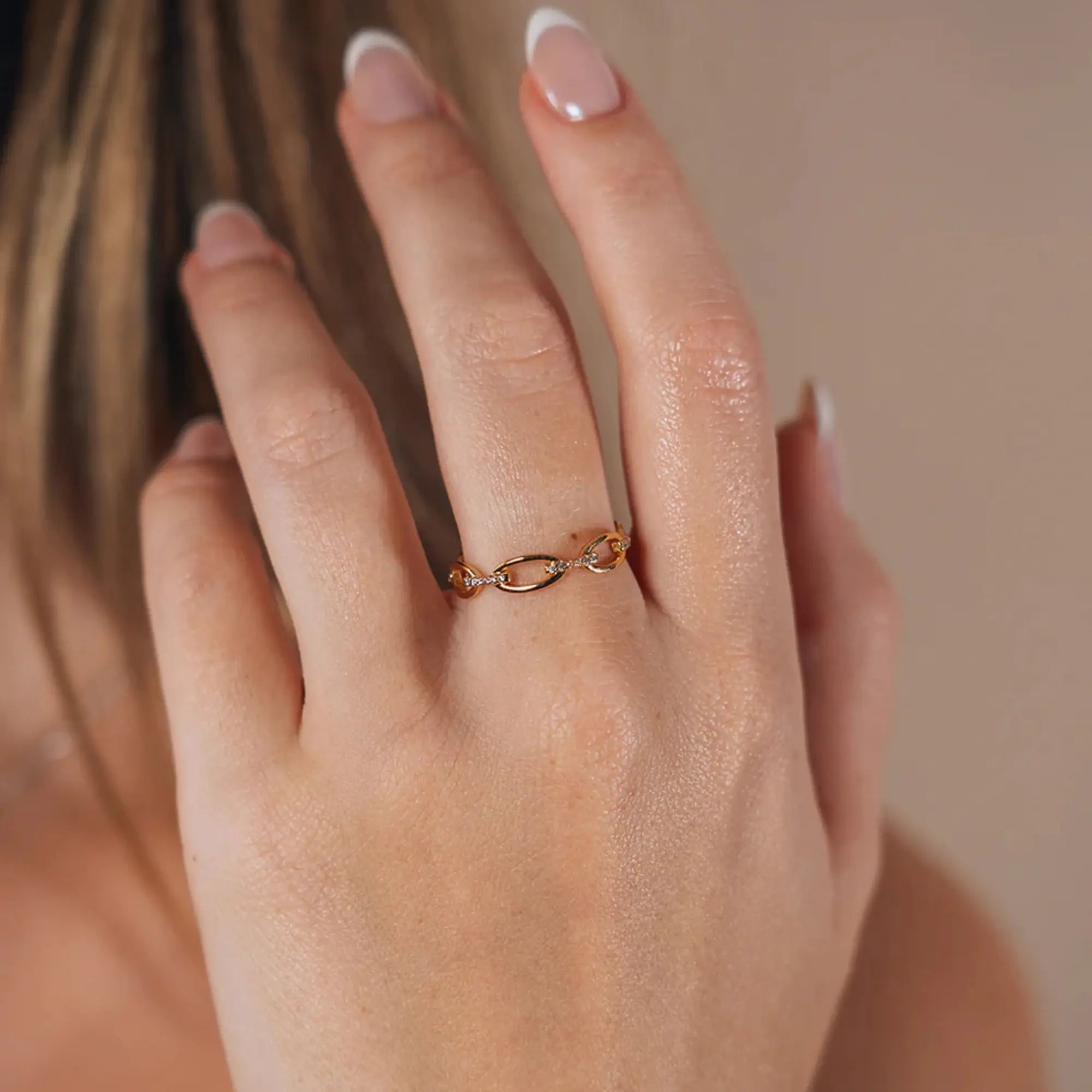 Open Chain Link Sterling Silver Ring