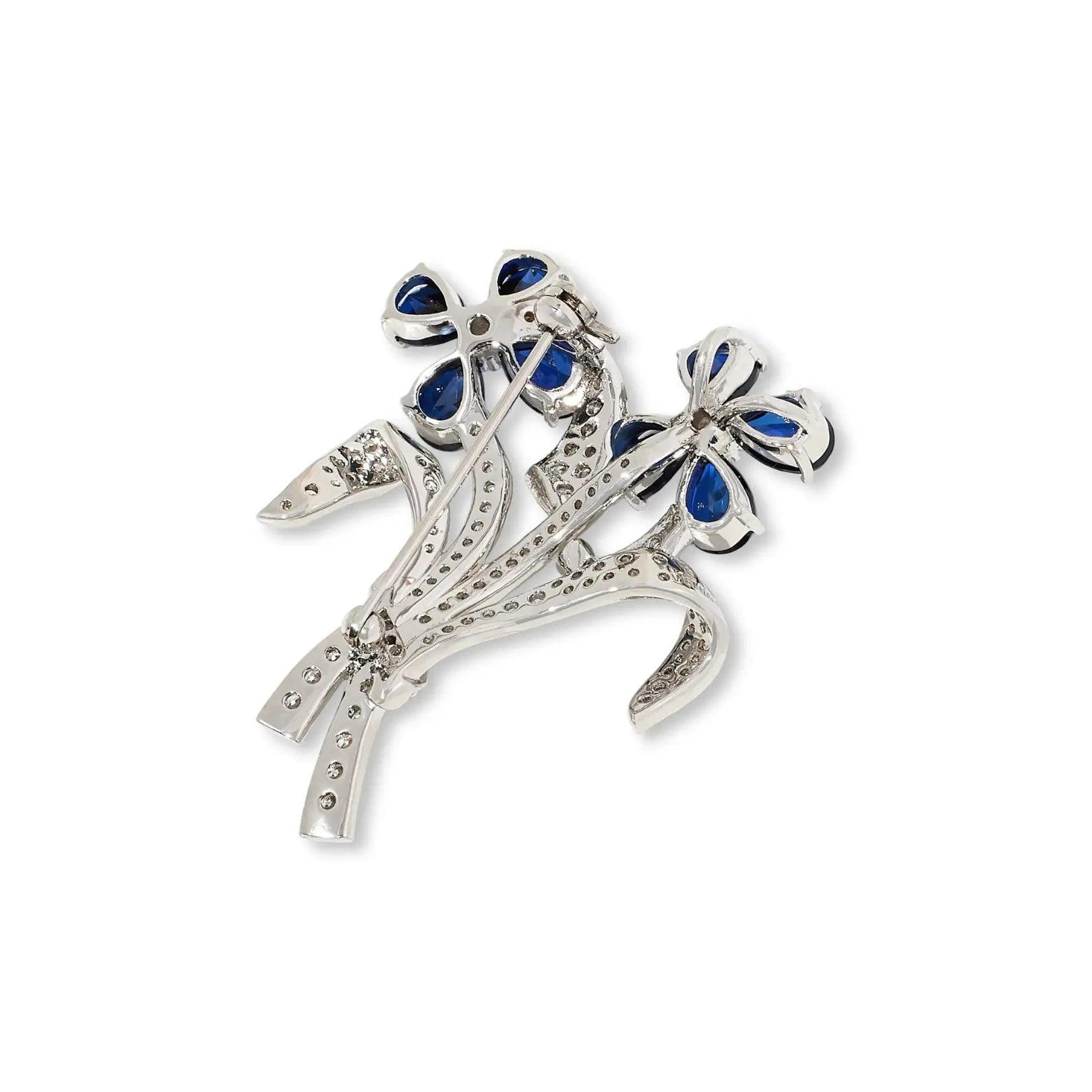 Sapphire Flower Brooch