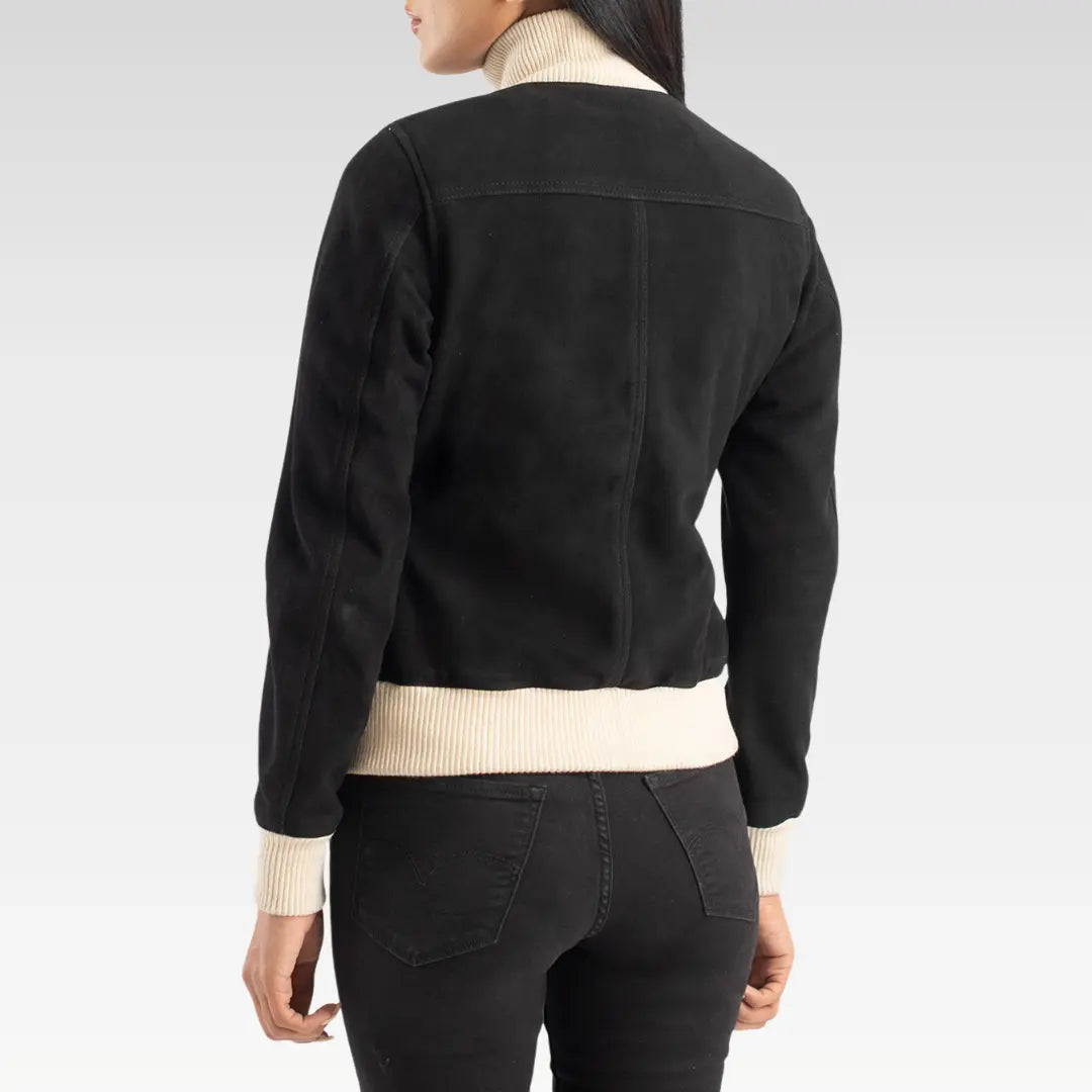 Sasha A1 Brown Suede Bomber Jacket