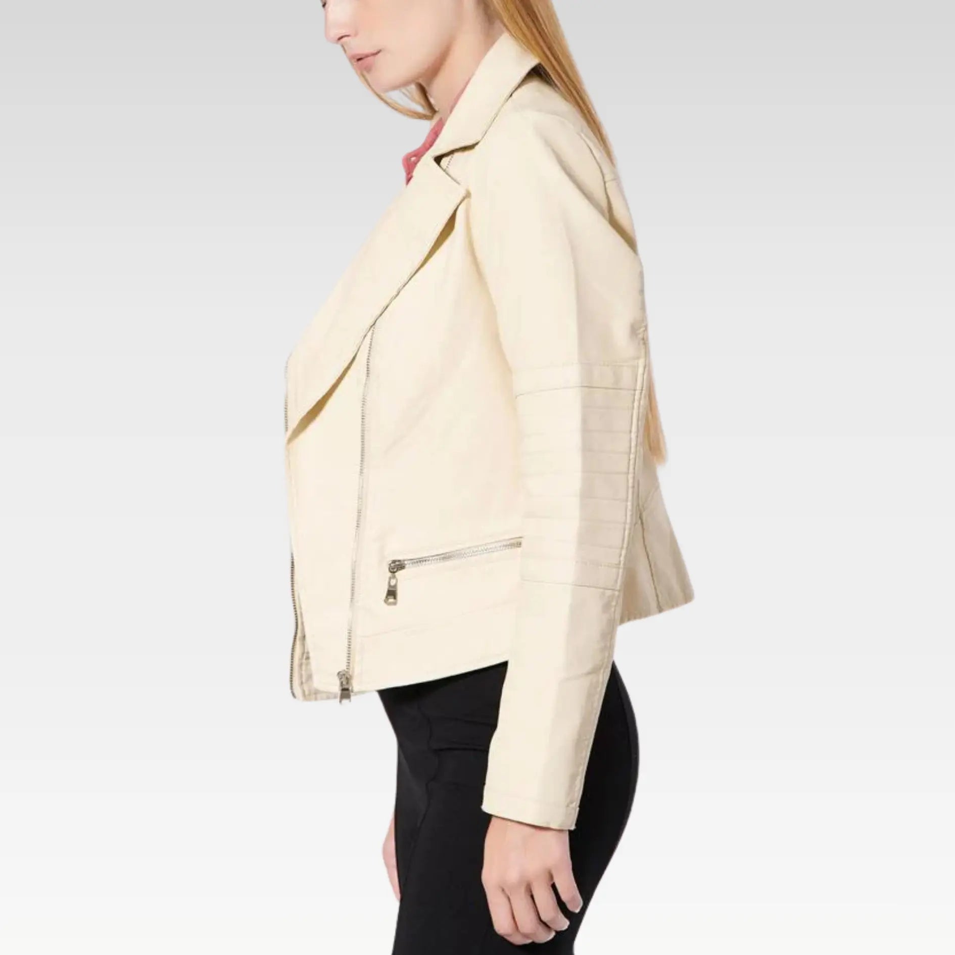 Short Body Biker Leather Jacket