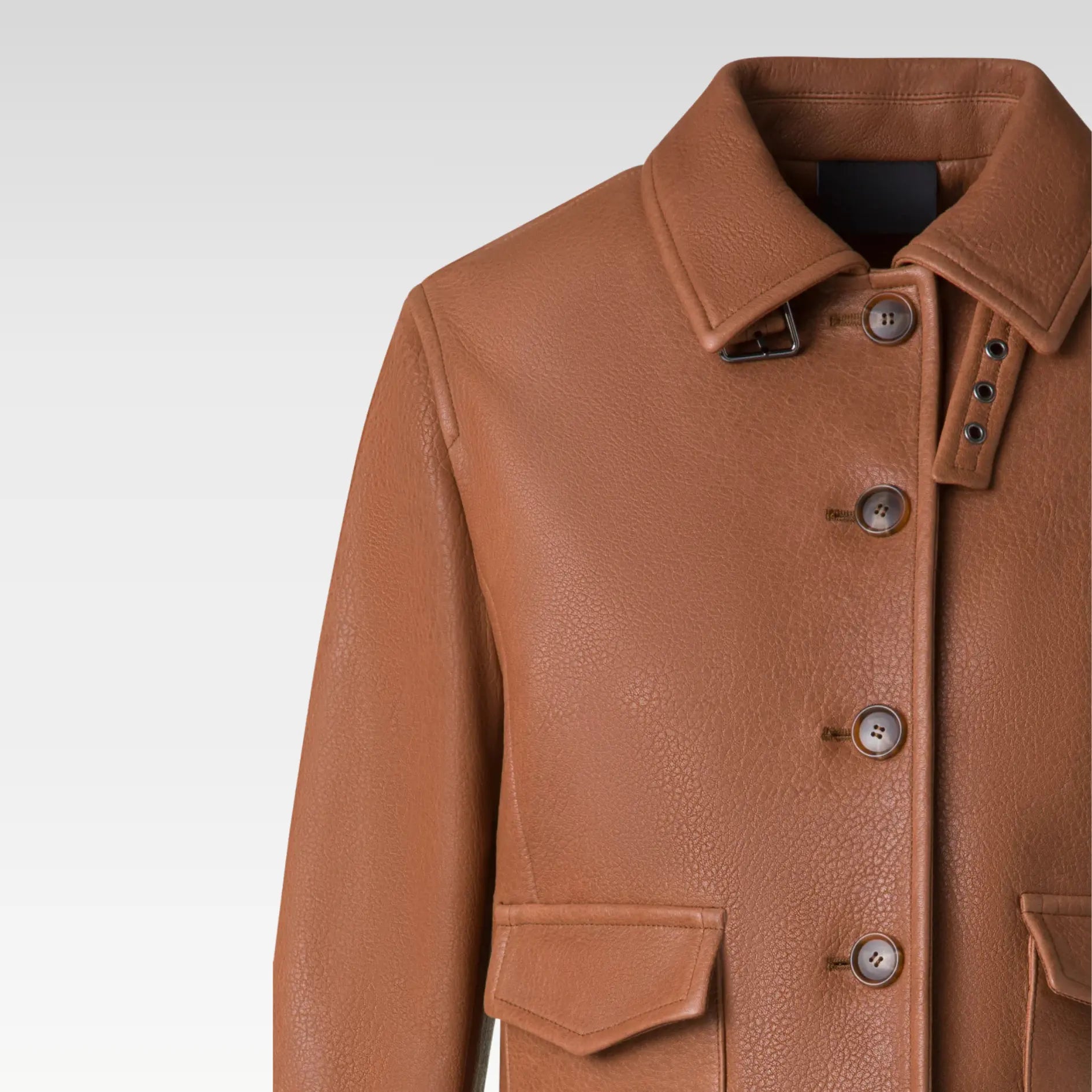 Short Bomber Leather Jacket