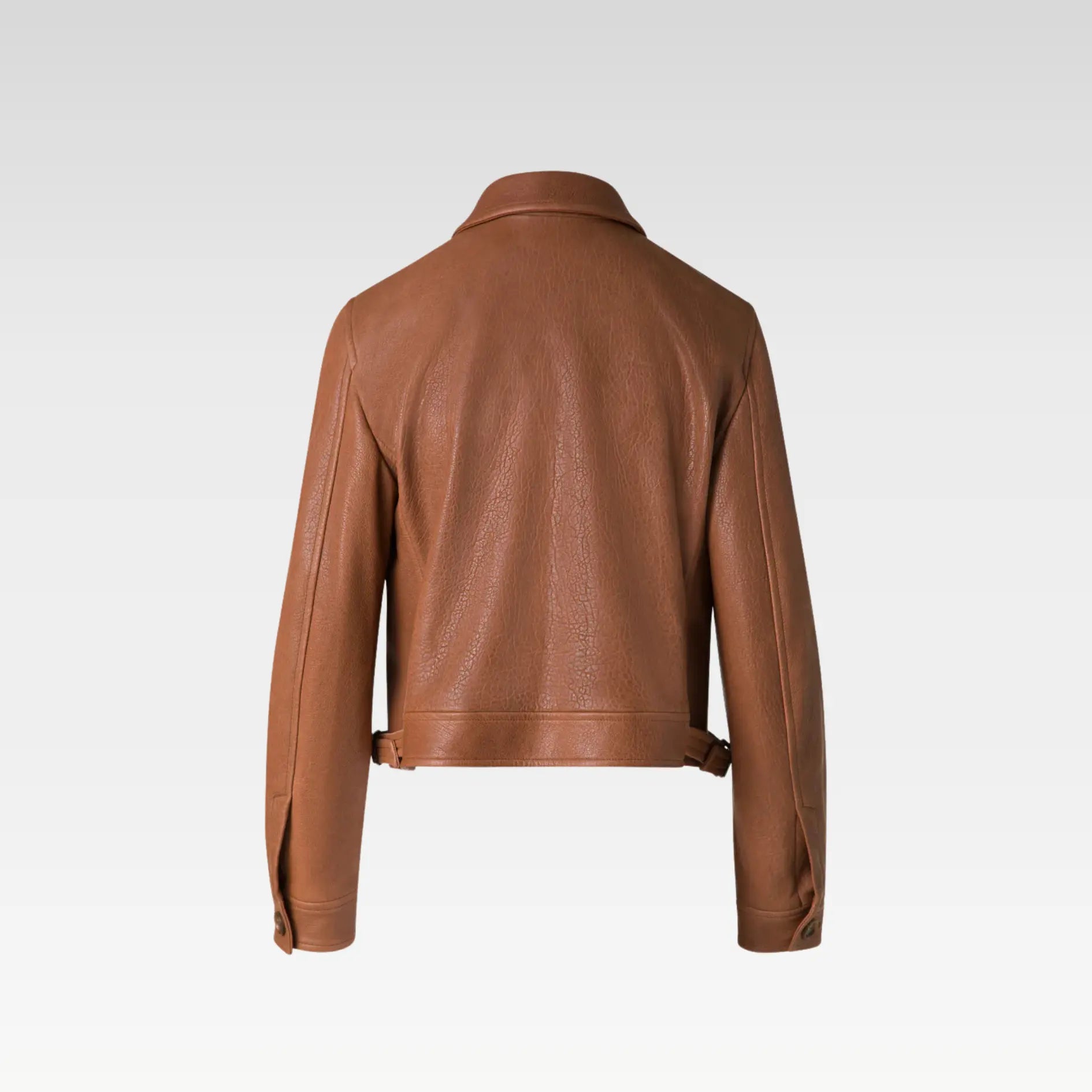 Short Bomber Leather Jacket