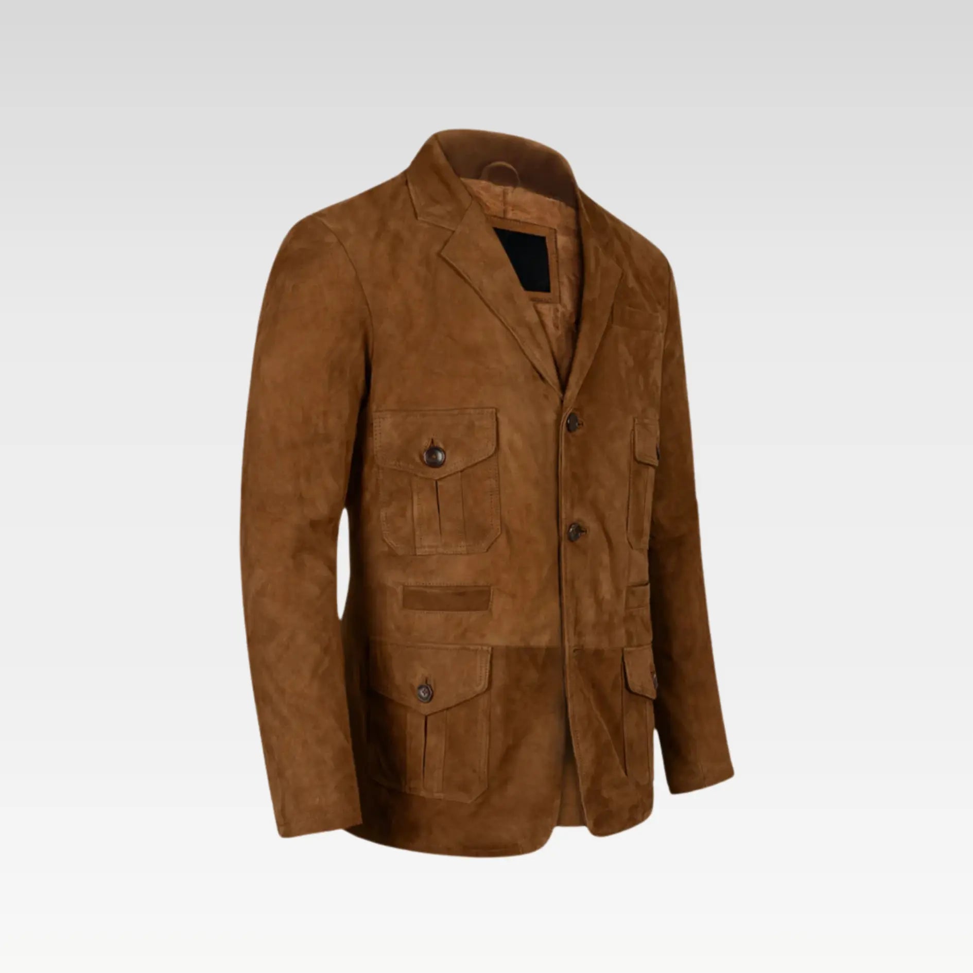 Soft Caramel Brown Suede Leather Blazer