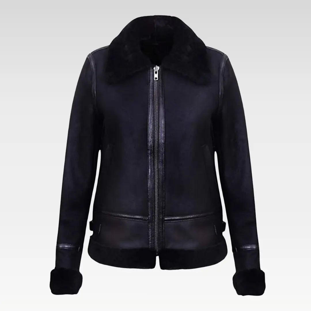 Vera Aviator Biker Leather Jacket