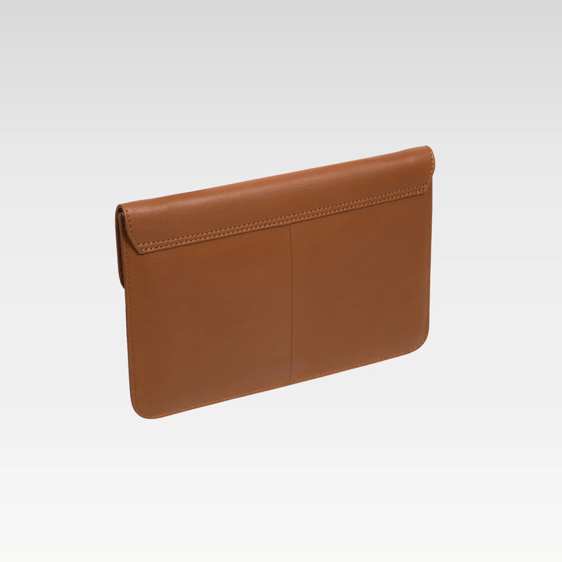 Viviane' Tan Leather Clutch Bag