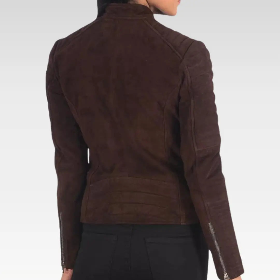 WOMEN’S SUEDE BROWN LEATHER JACKET