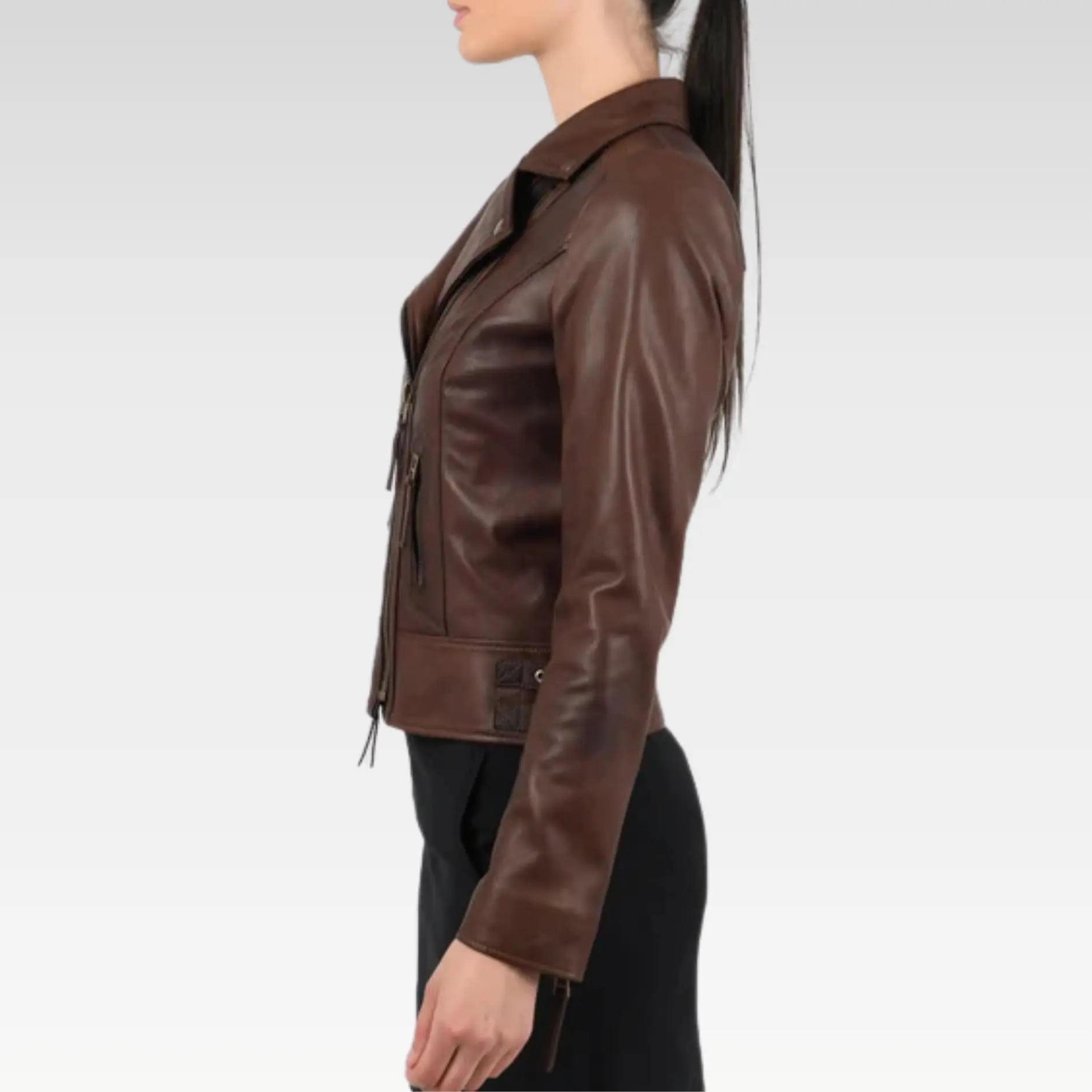 Vax Brown Classic Biker Leather Jacket