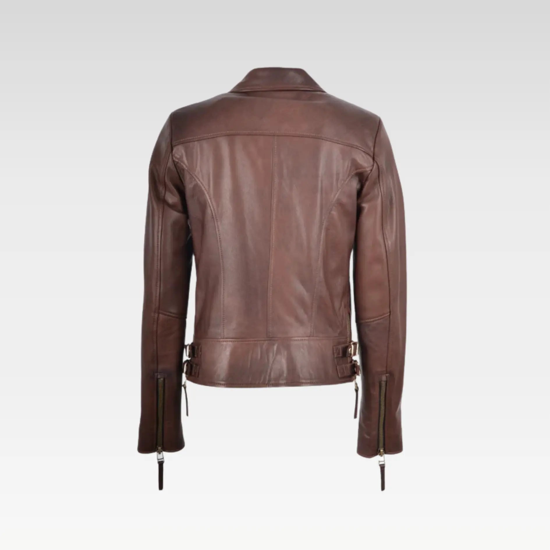 Vax Brown Classic Biker Leather Jacket