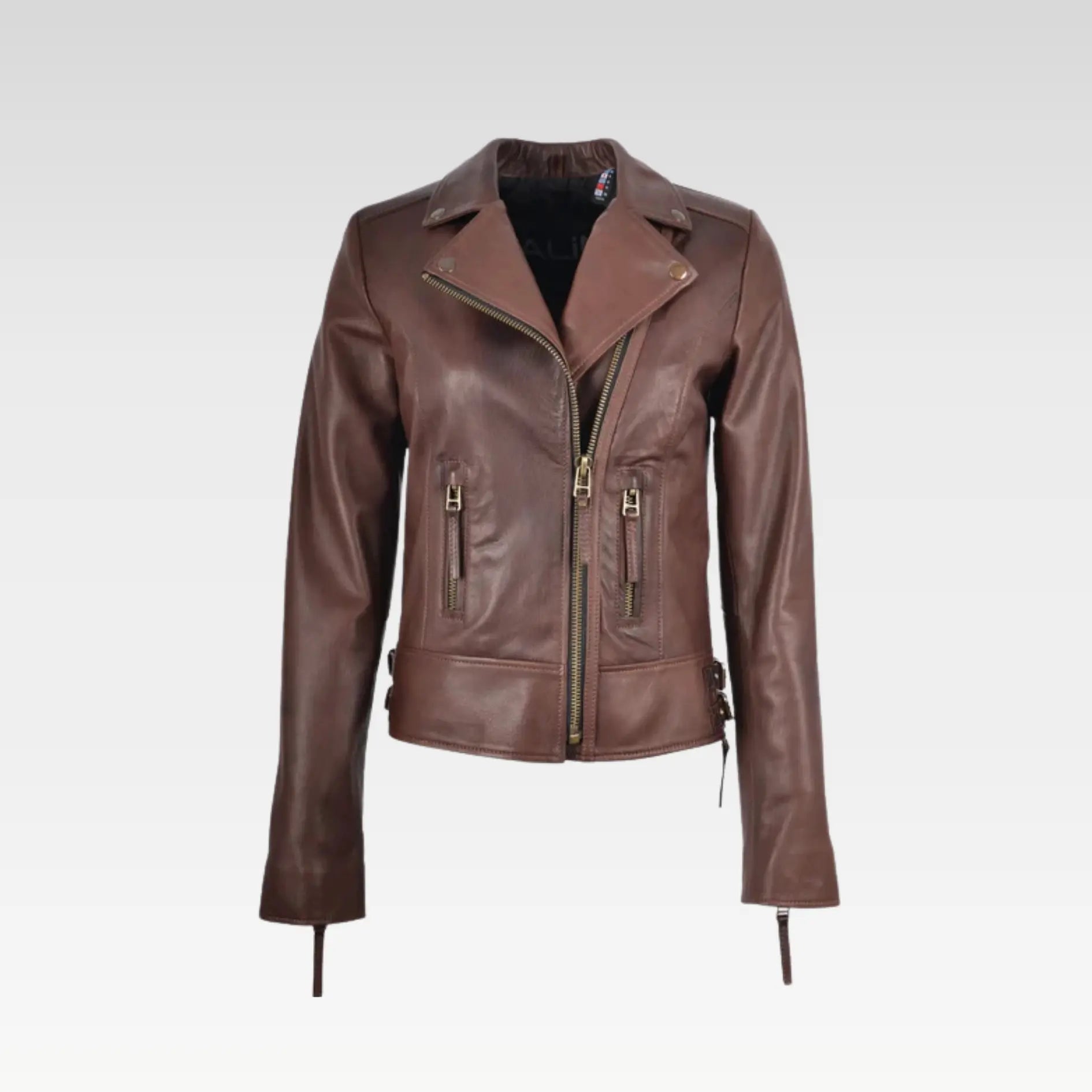 Vax Brown Classic Biker Leather Jacket