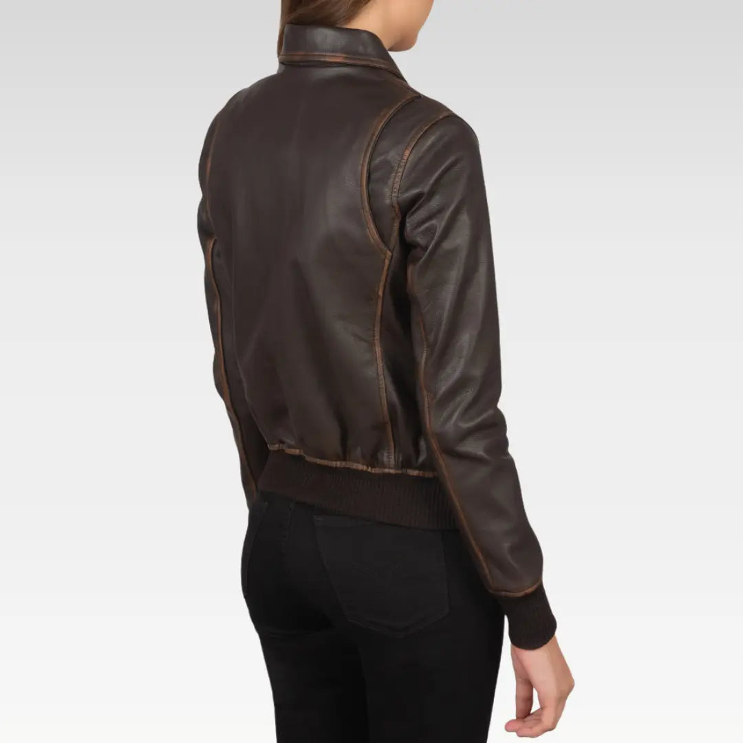 Westa A-2 Brown Leather Bomber Jacket