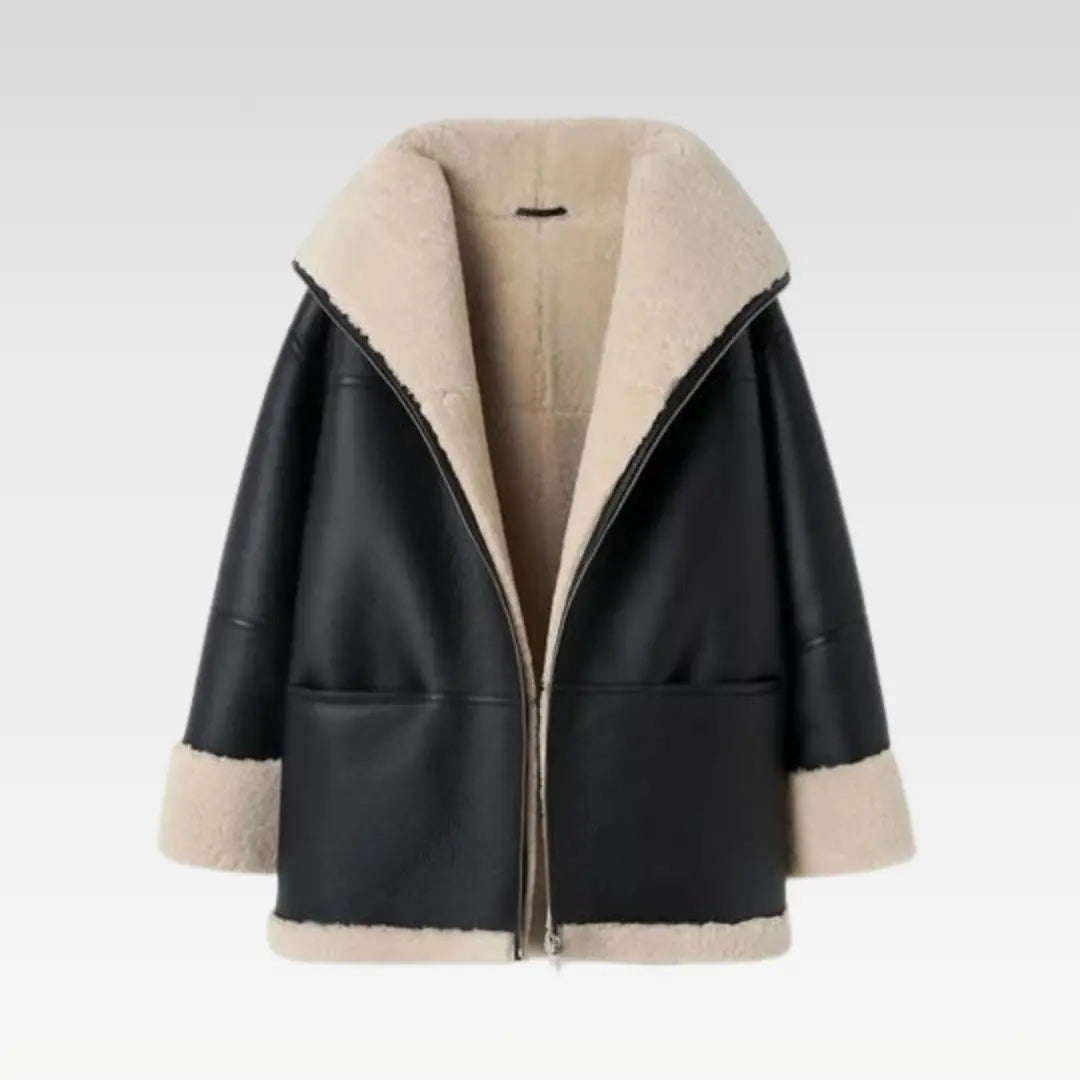 Women B3 RAF Aviator Styled Sheepskin Shearling Leather Jacket
