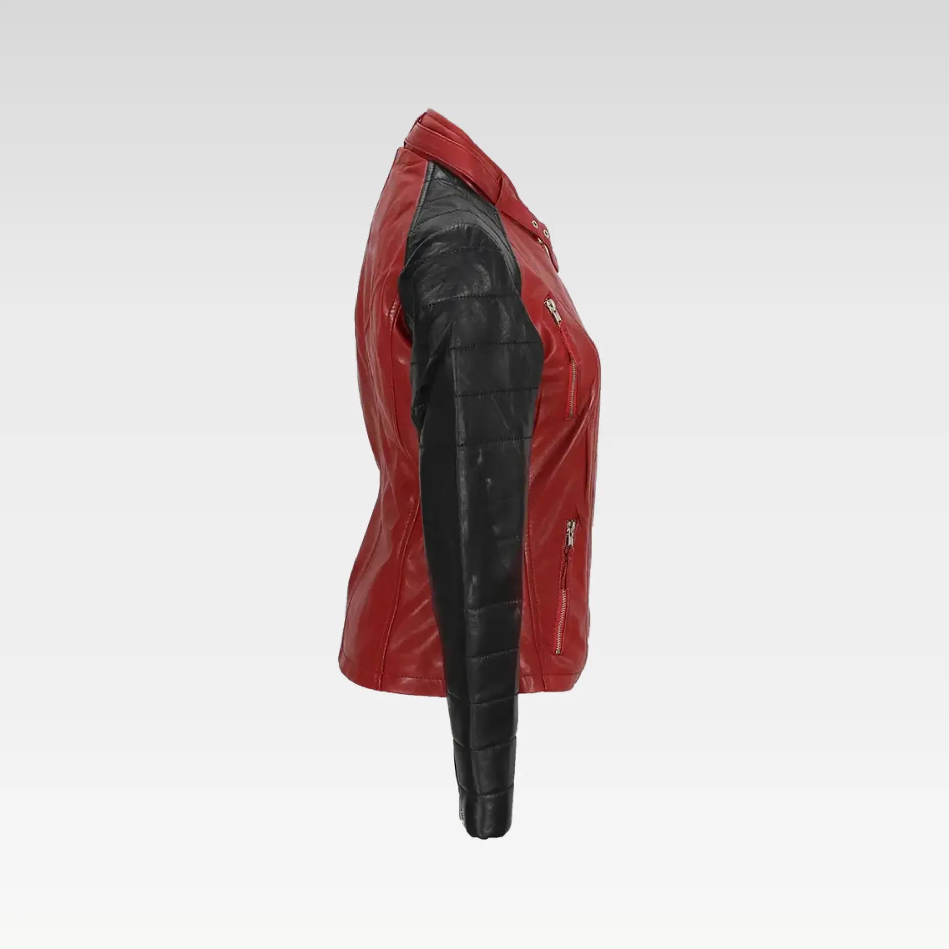 Women Black and Red Leather Jacket