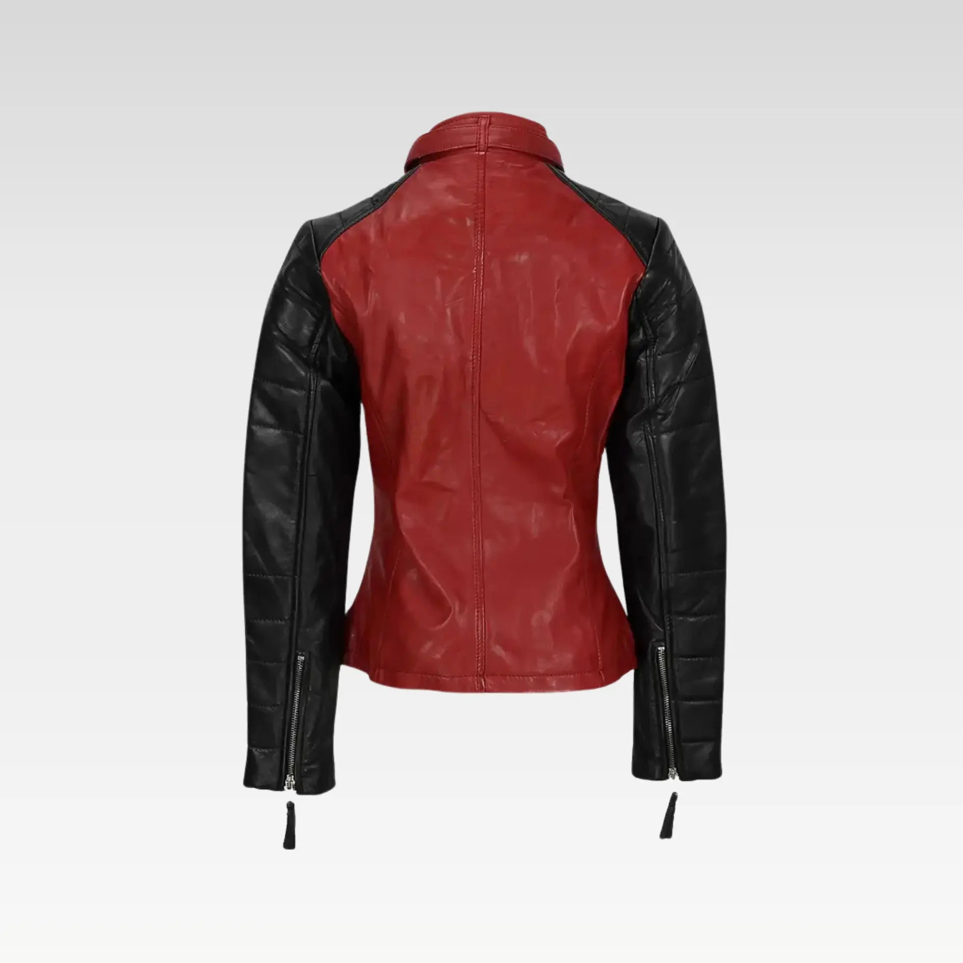 Women Black and Red Leather Jacket