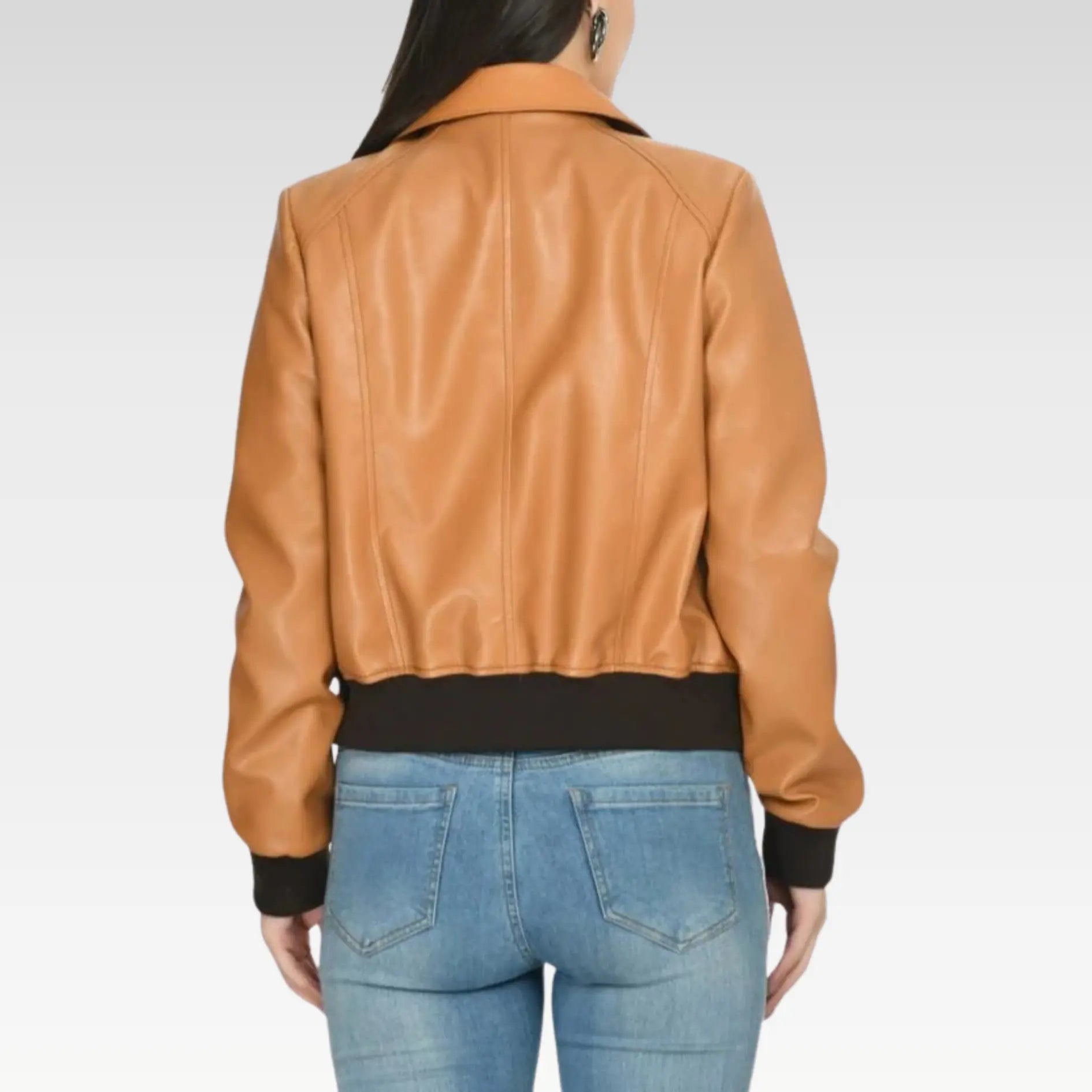 Women Leather Bomber Jacket By Bovshe
