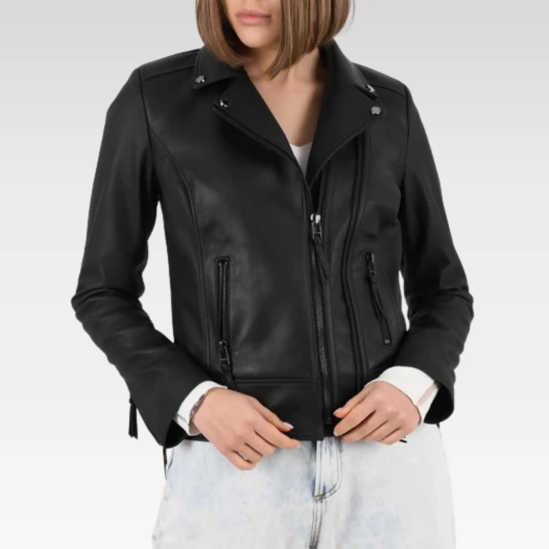 Black Classic Biker Leather Jacket