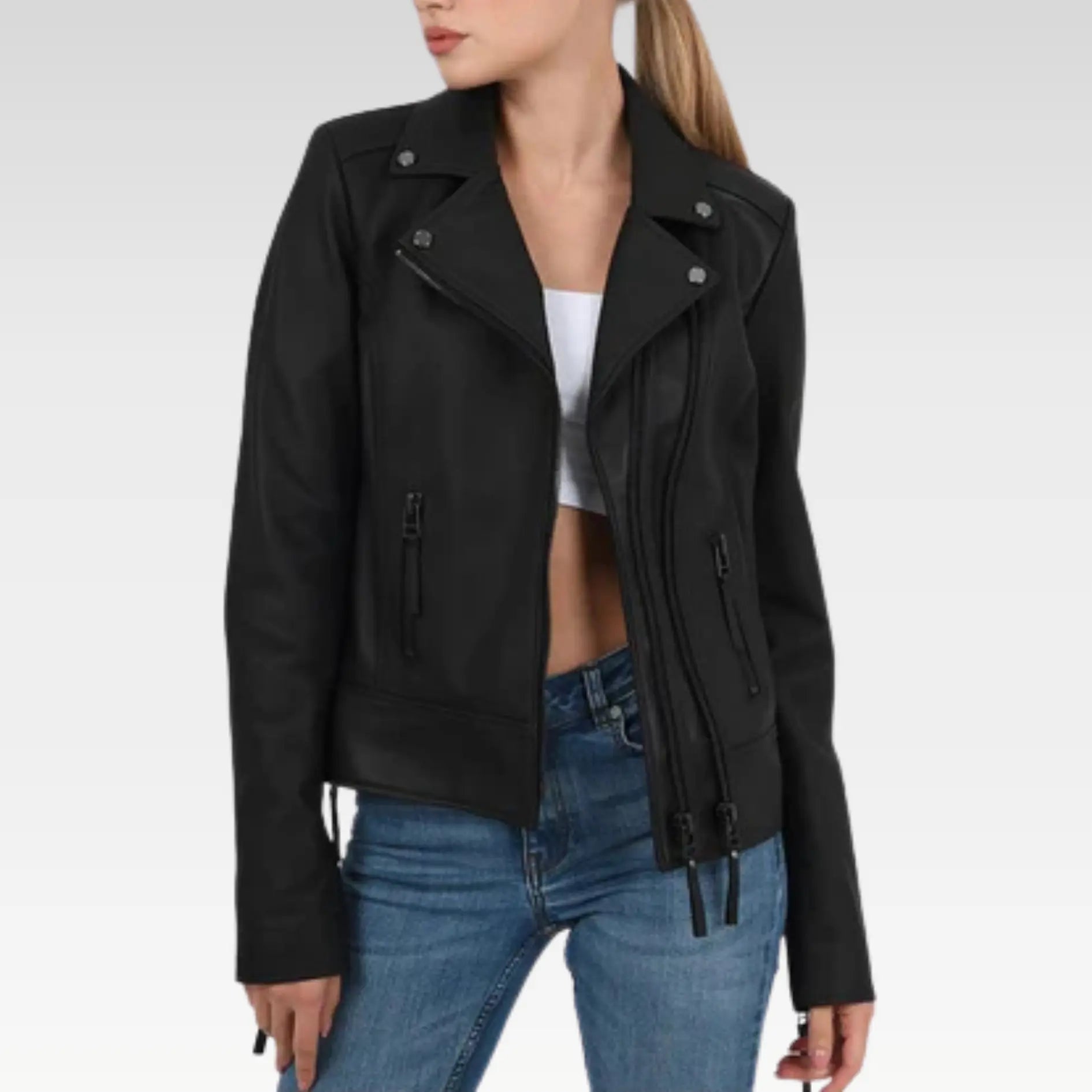 Black Classic Biker Leather Jacket