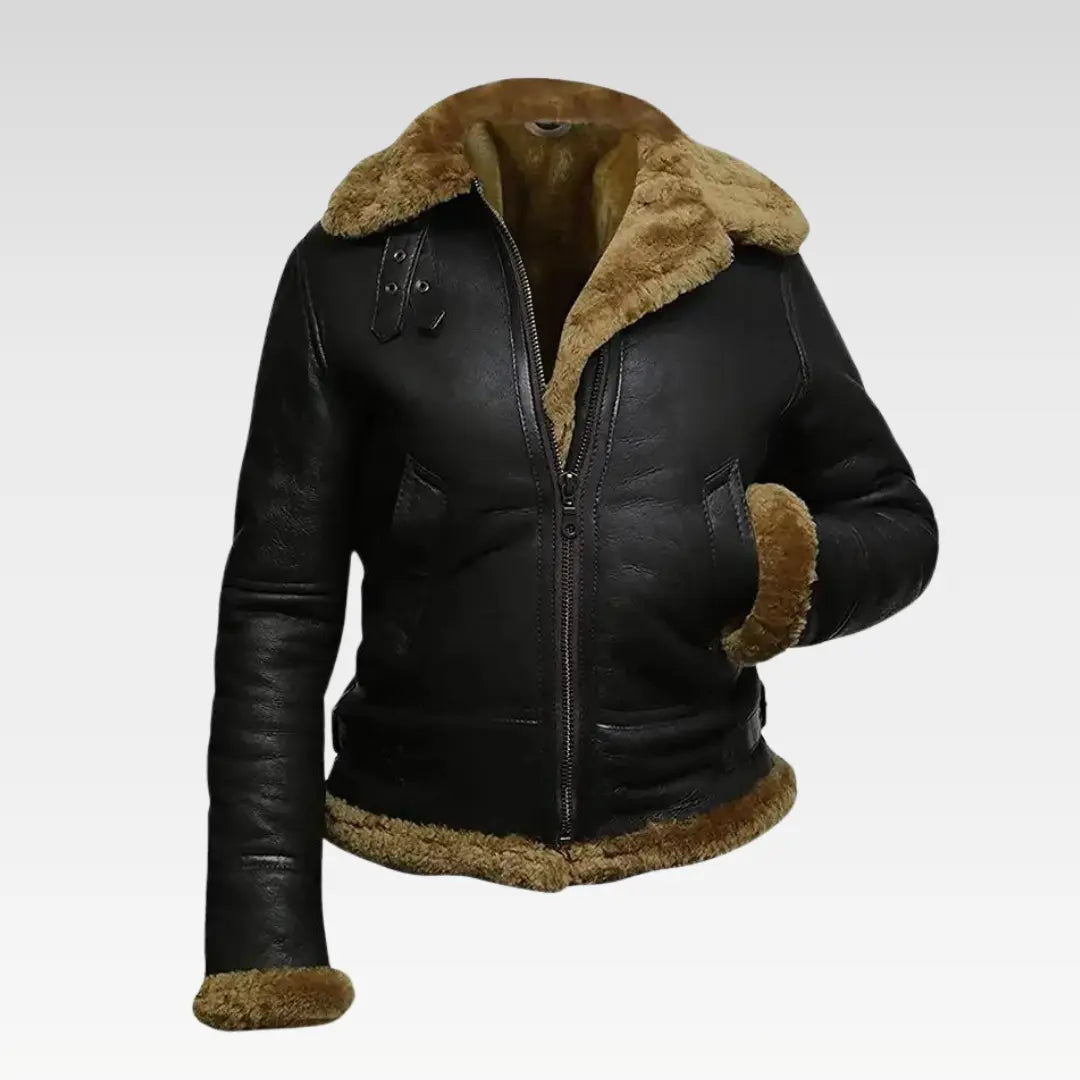 Women's Fur Aviator Flight Jacket