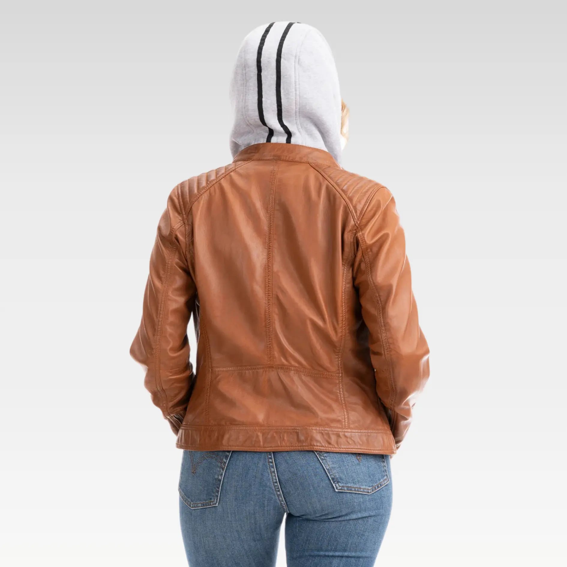 Women's Diana Hood Leather Jacket