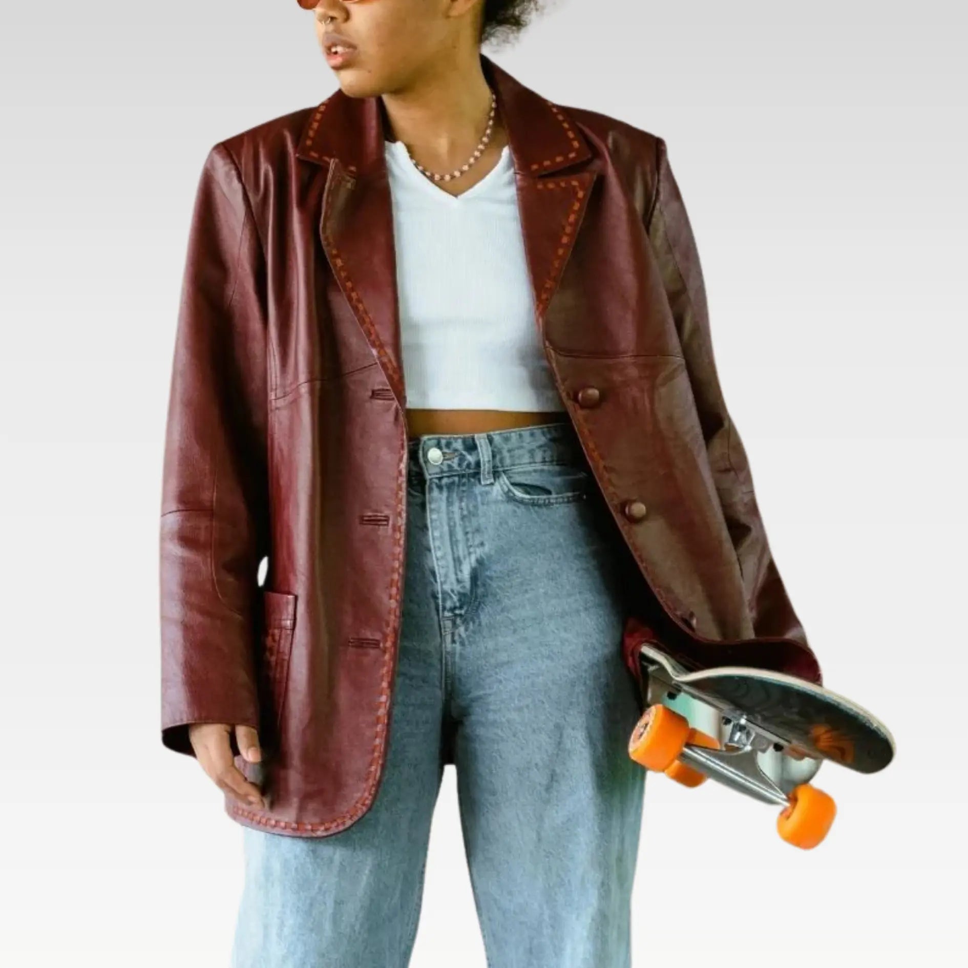 Women's Long Leather Coat | Signature Range