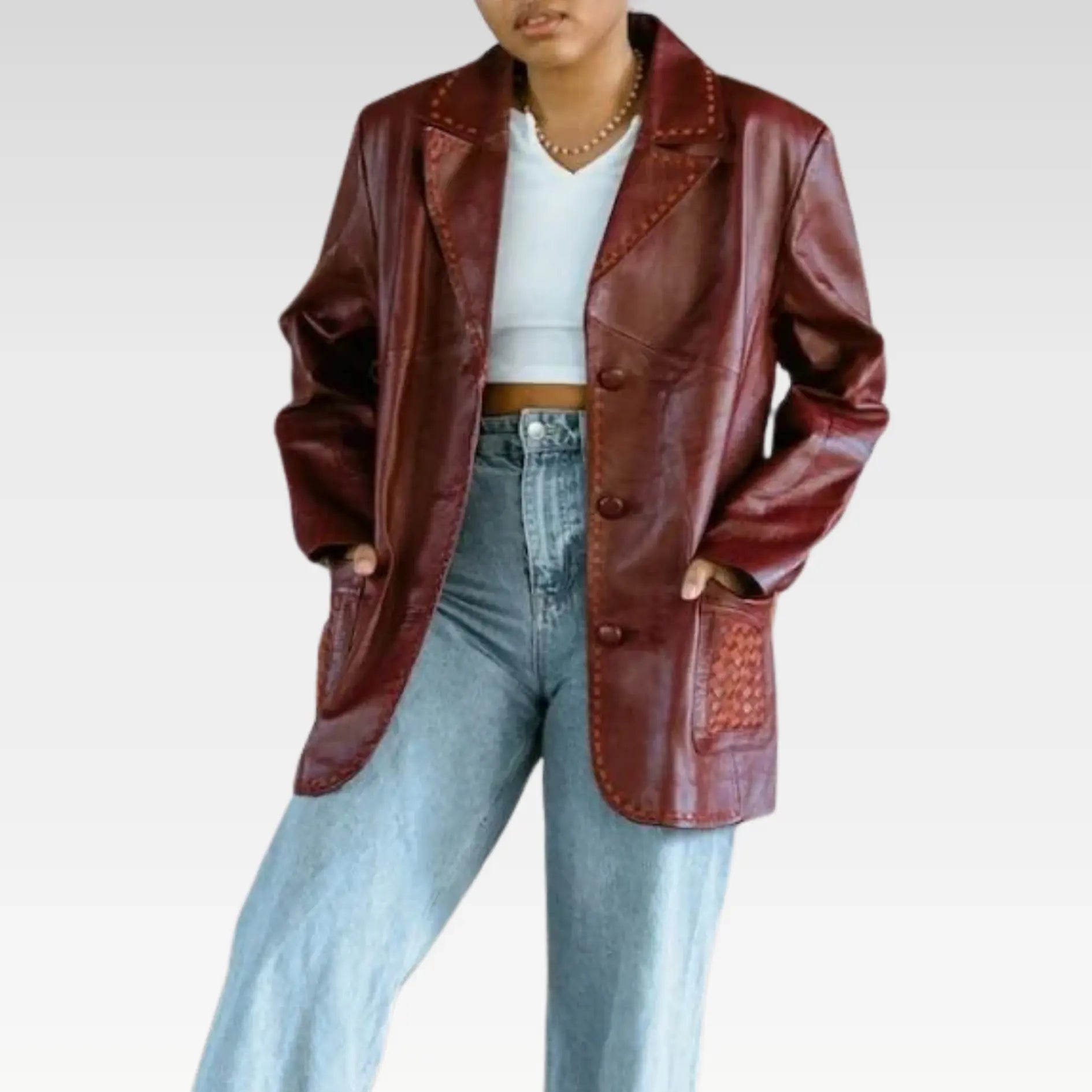 Women's Long Leather Coat | Signature Range