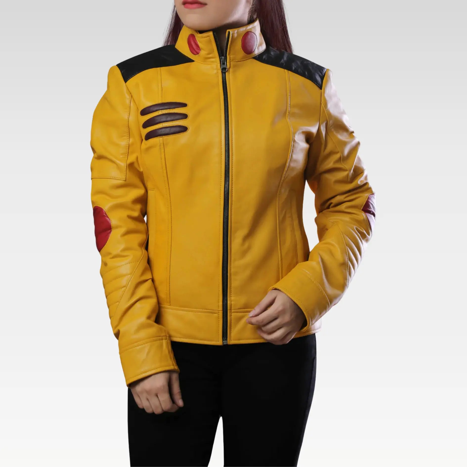Womens Inspired Yellow Leather Jacket