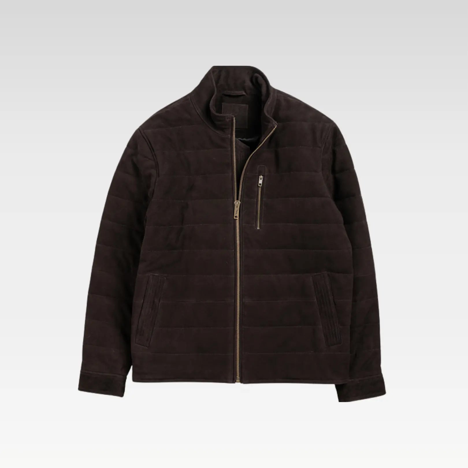 Valor Quilted Leather Bomber Suede Jacket - Image 4