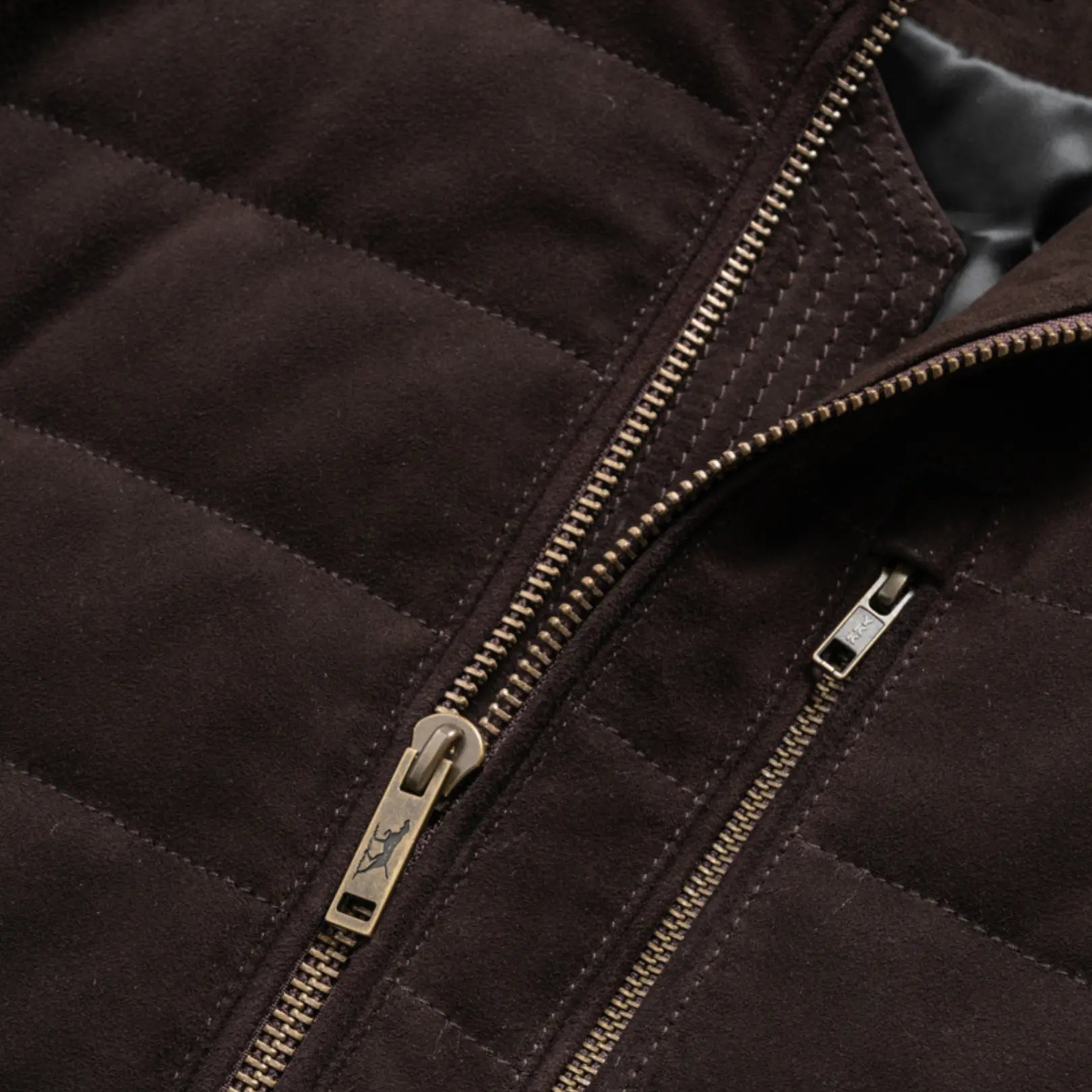 Valor Quilted Leather Bomber Suede Jacket - Image 5