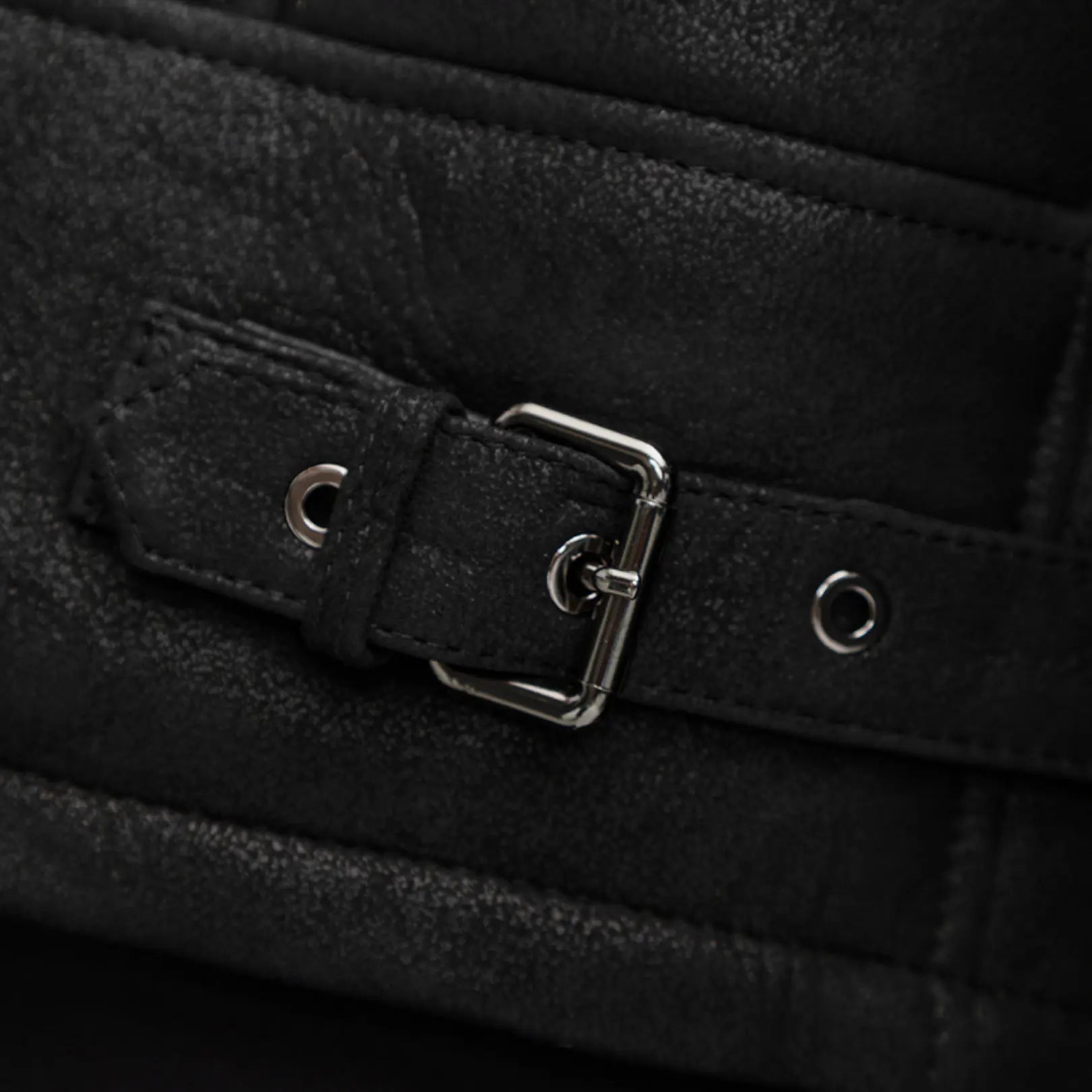 Black Bomber Fur Leather Jacket For Men - Image 4
