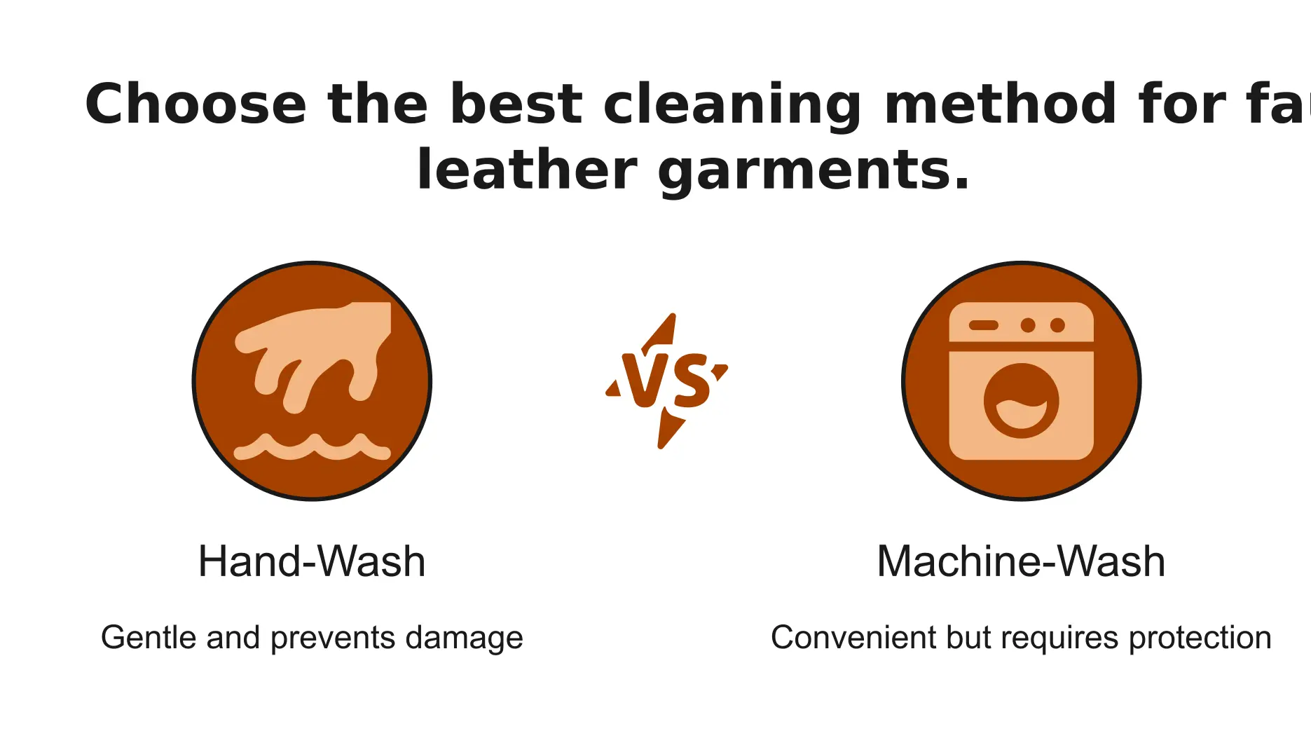Choose the best cleaning method for faux leather garments