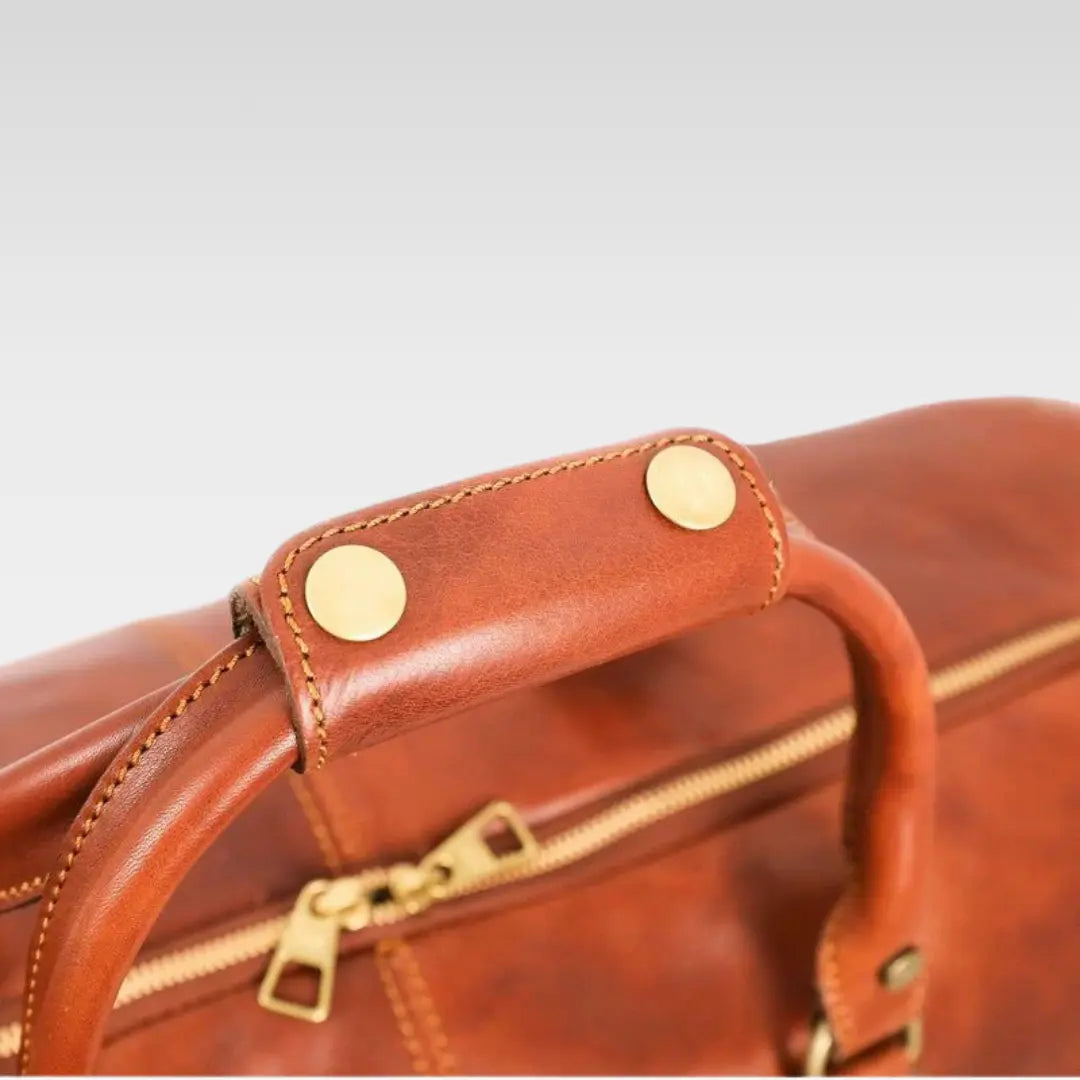 Full Grain Italian Leather Garment / Suit Duffel Bag - Image 4