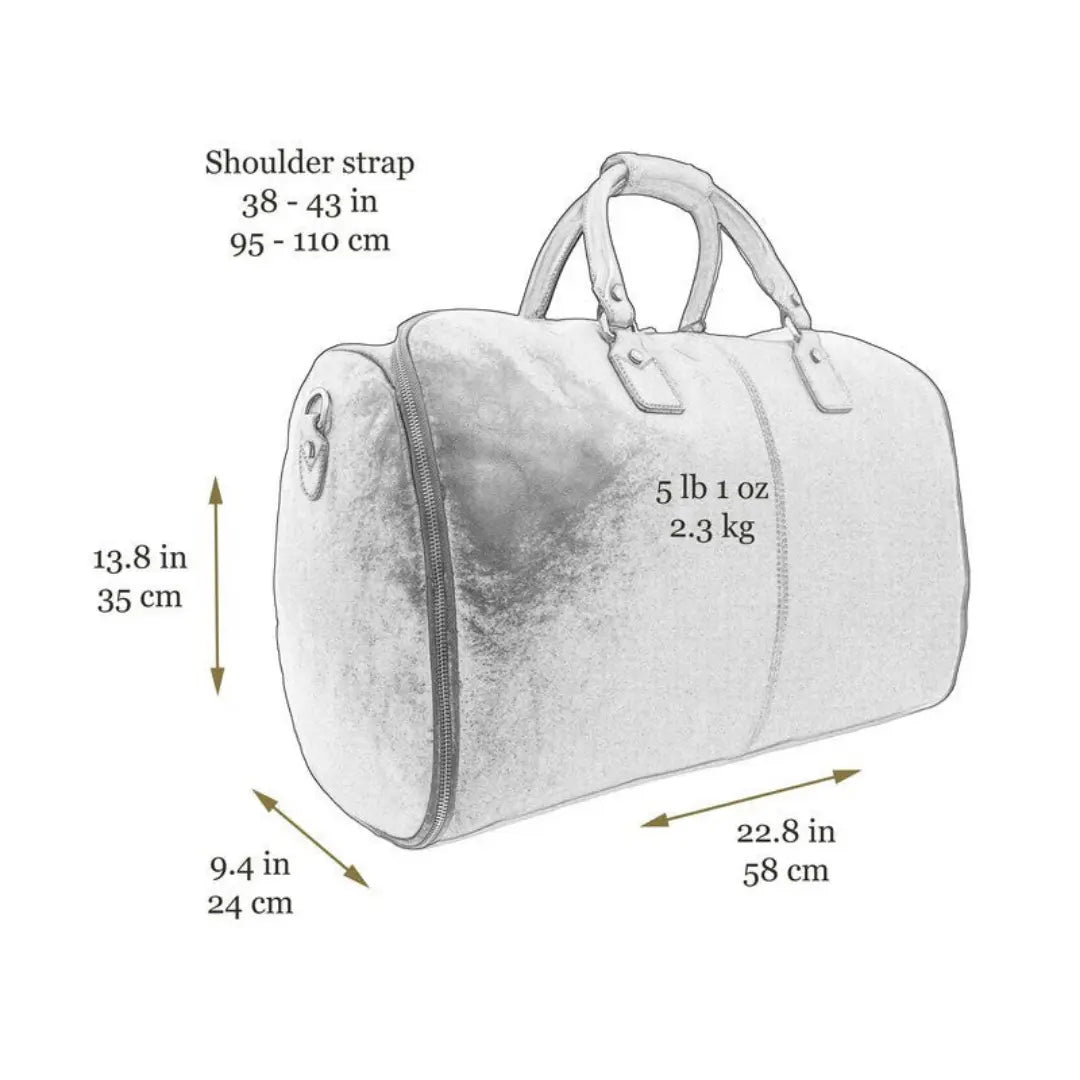 Full Grain Italian Leather Garment / Suit Duffel Bag - Image 10