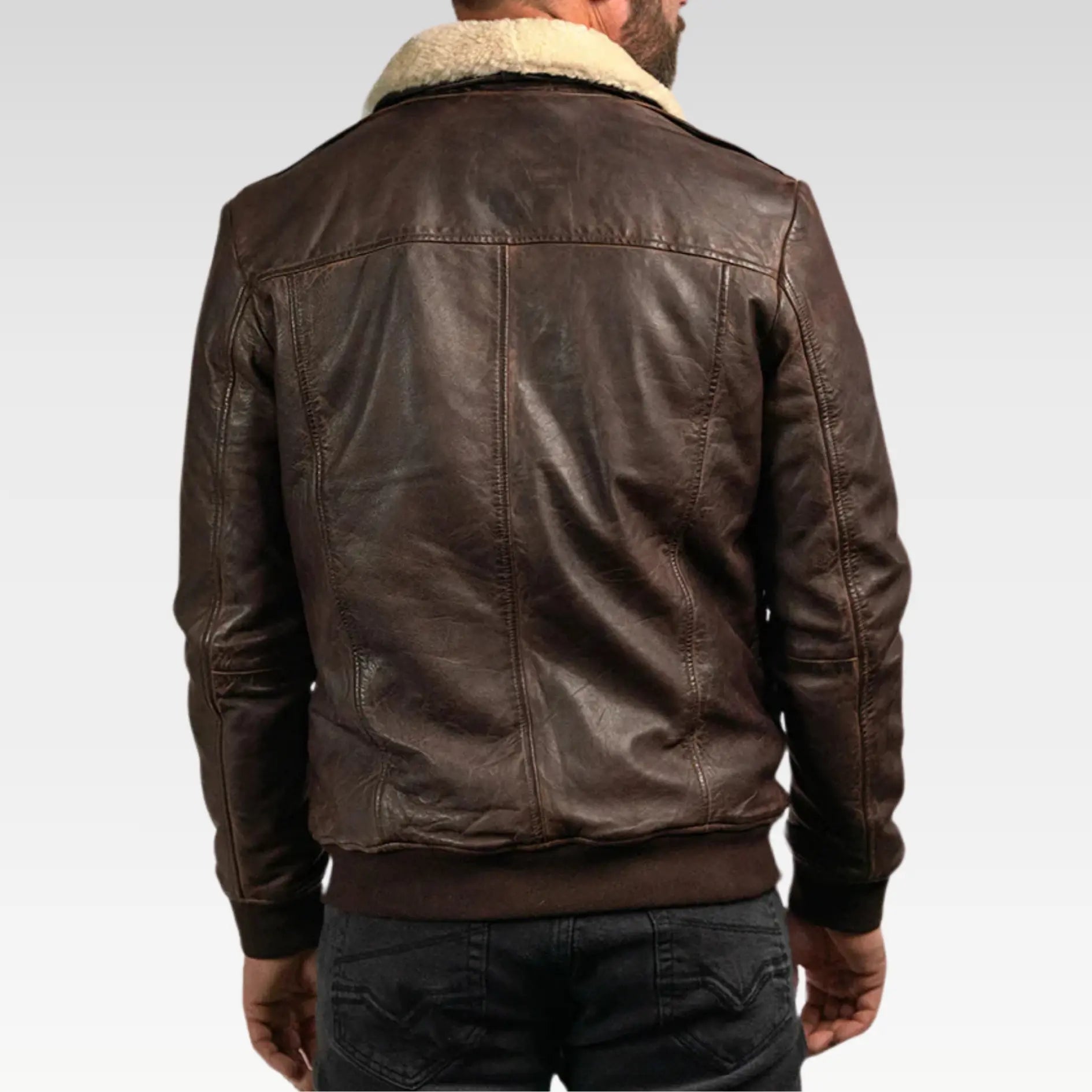 Maverick Leather Bomber Jacket - Image 2