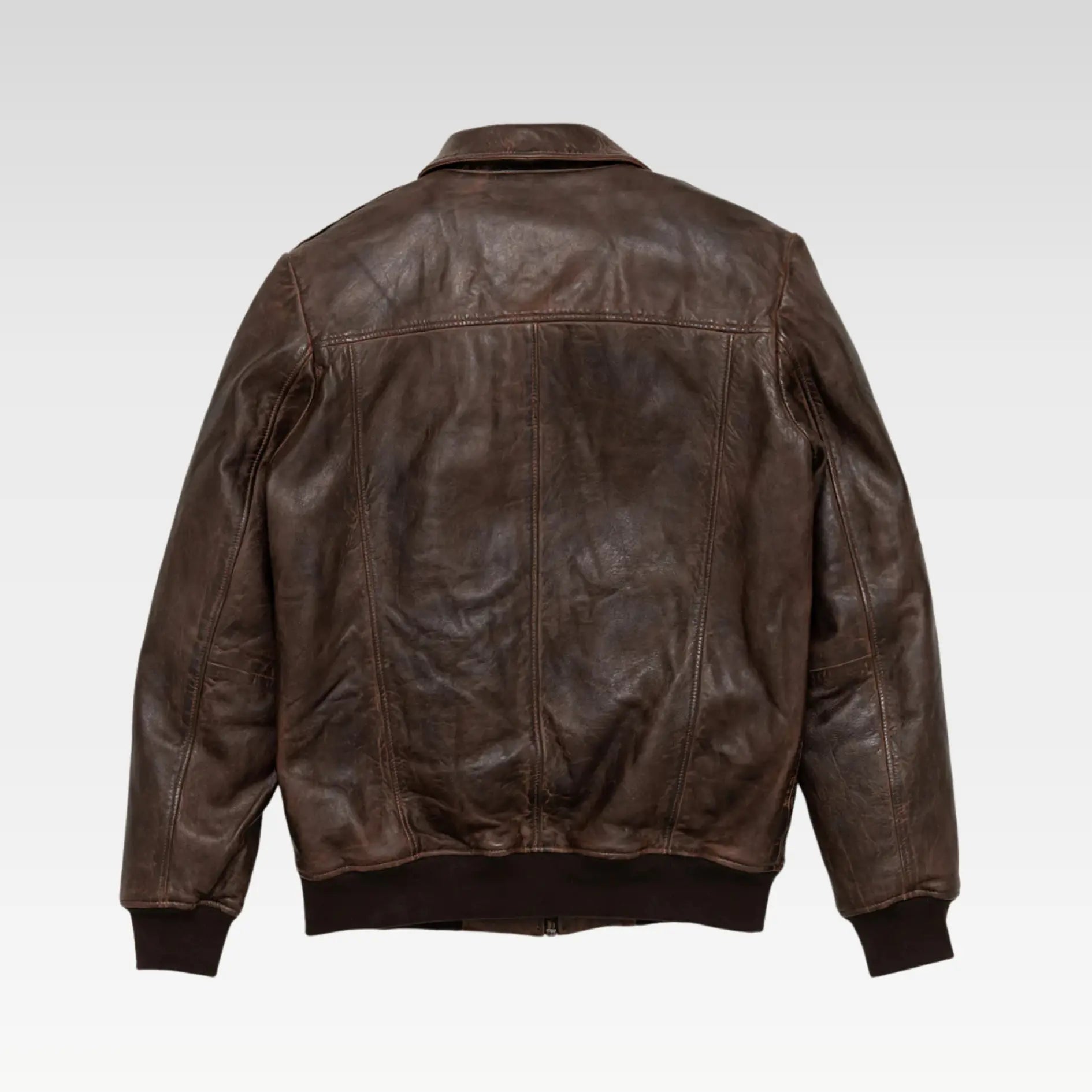 Maverick Leather Bomber Jacket - Image 4