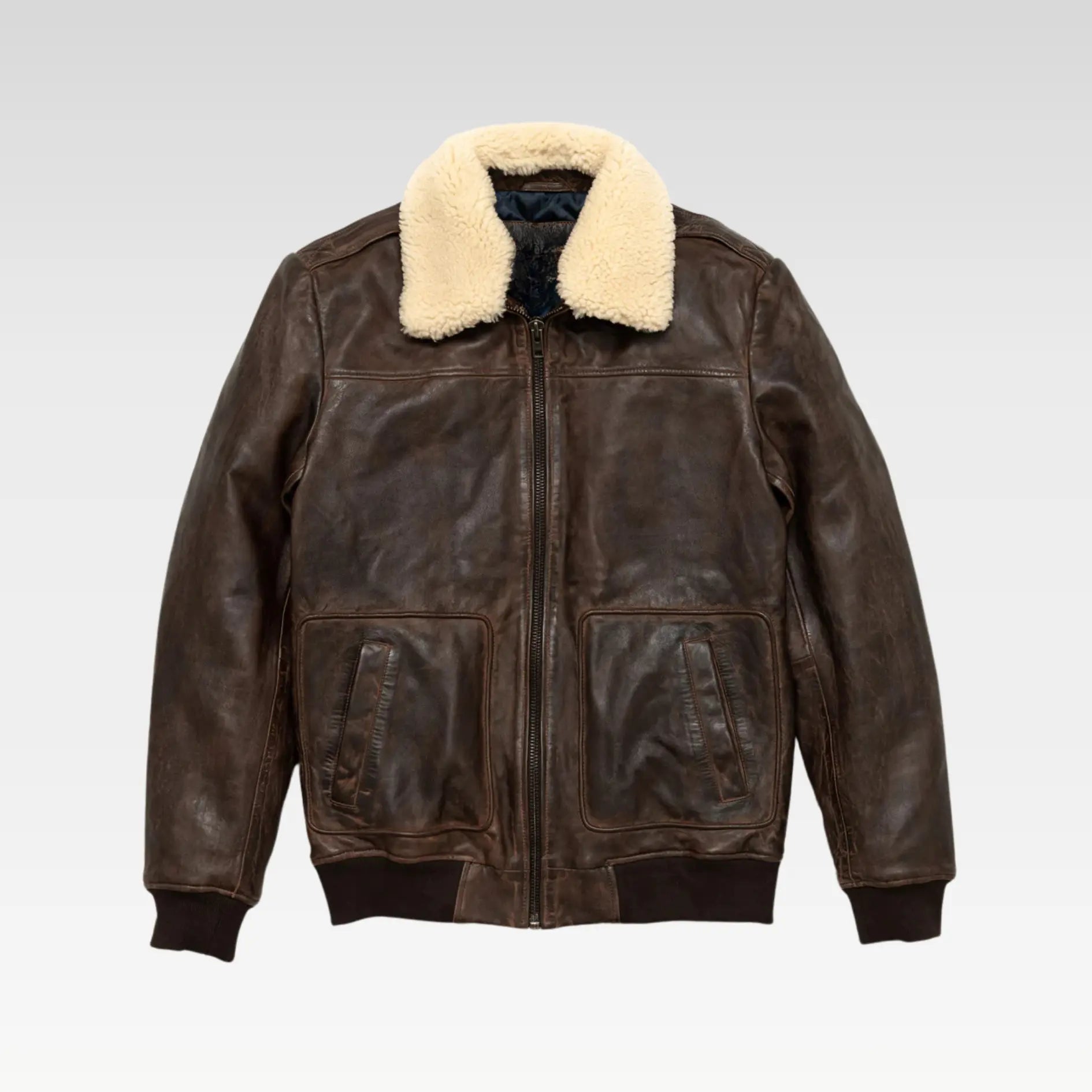 Maverick Leather Bomber Jacket - Image 6