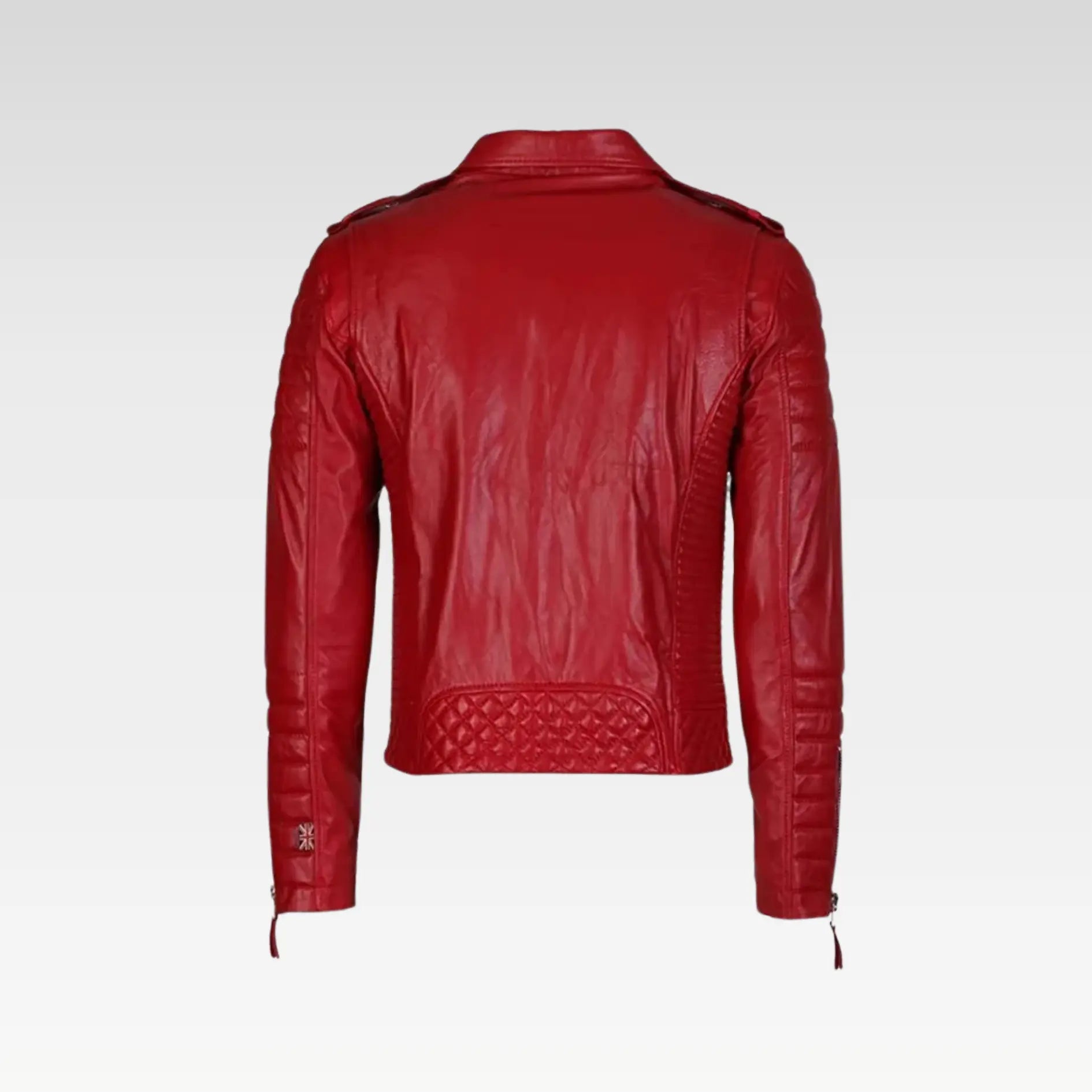 Men’s Stylish Quilted Slim Fit Biker Leather Jacket - Image 2