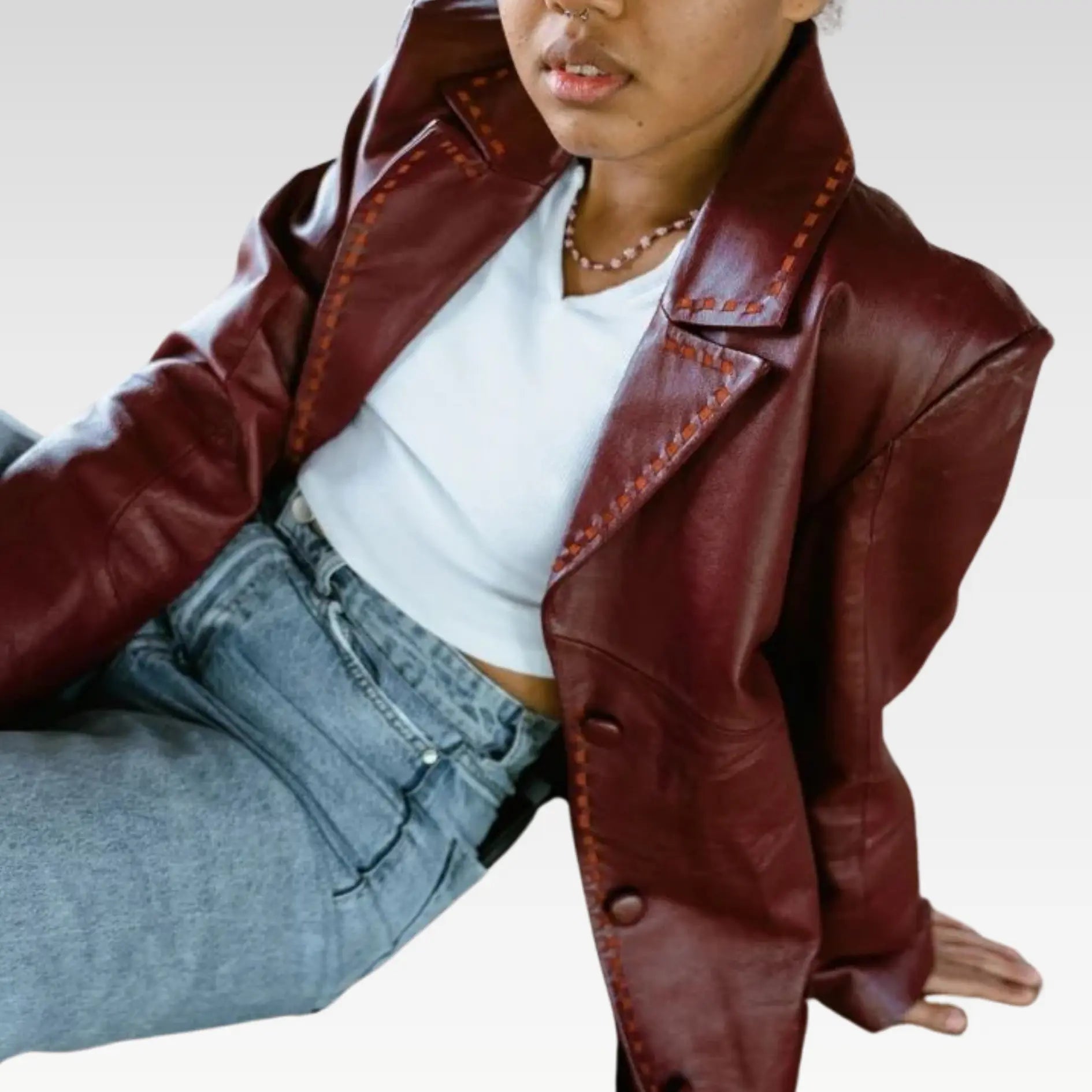 Women's Long Leather Coat | Signature Range - Image 5