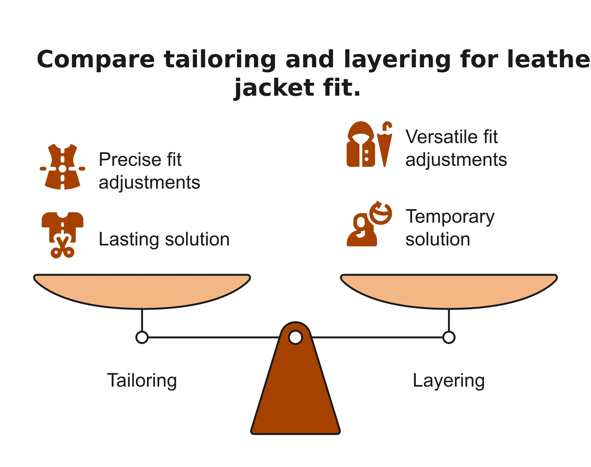 compare tailoring and layering for leather jacket fit